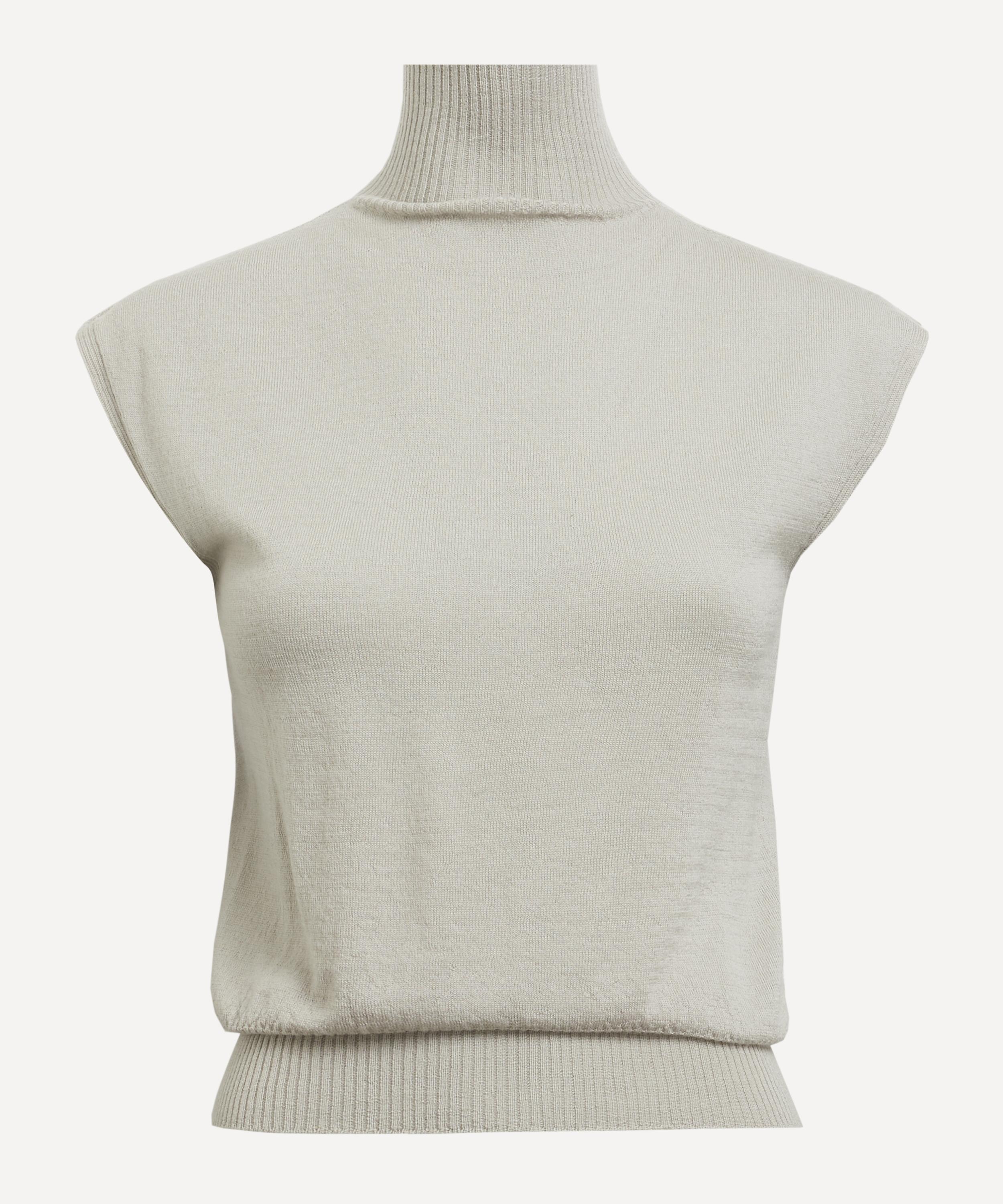 Rick Owens - Sleeveless Turtleneck Rasato Knit Jumper image number 0