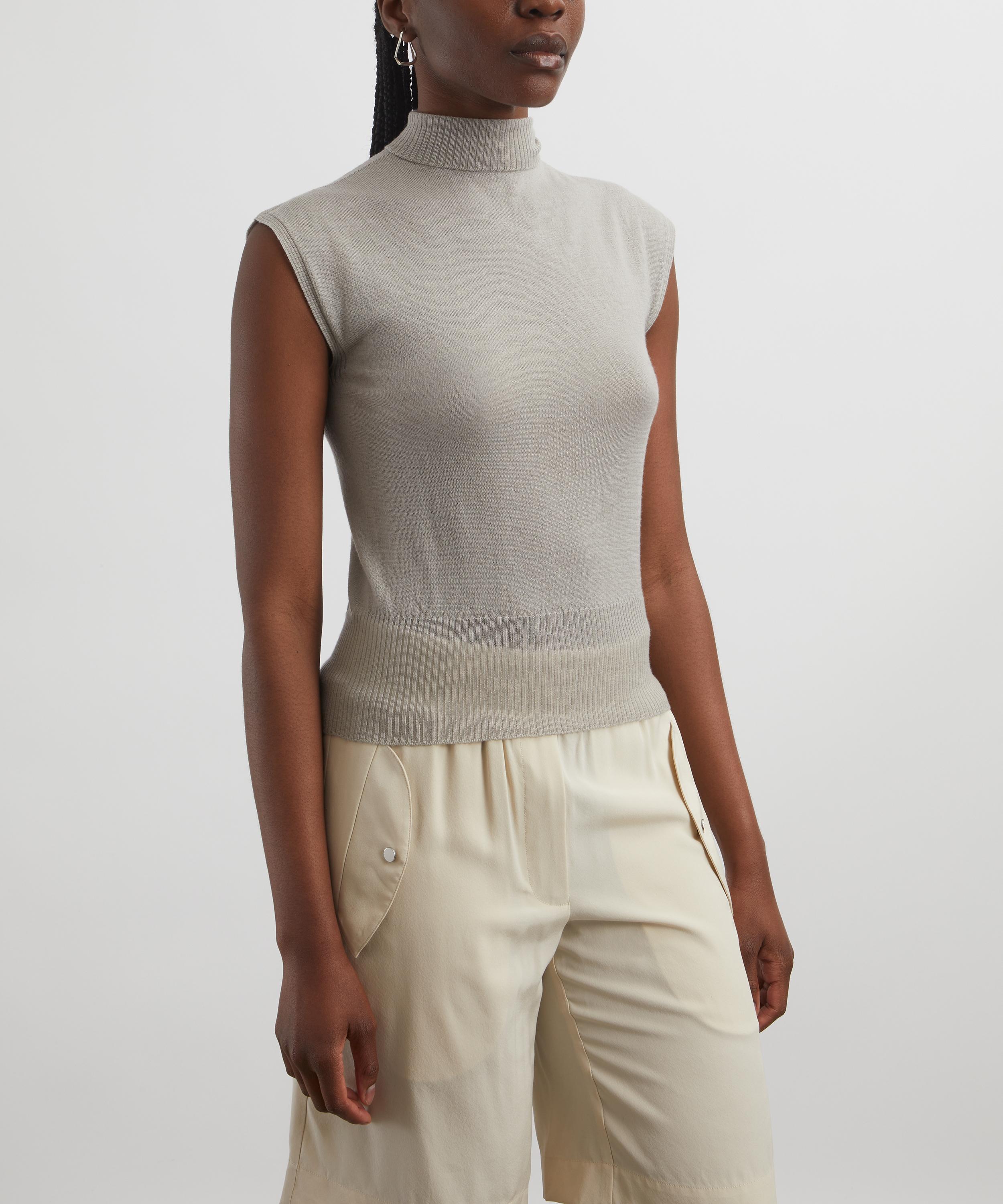 Rick Owens - Sleeveless Turtleneck Rasato Knit Jumper image number 2