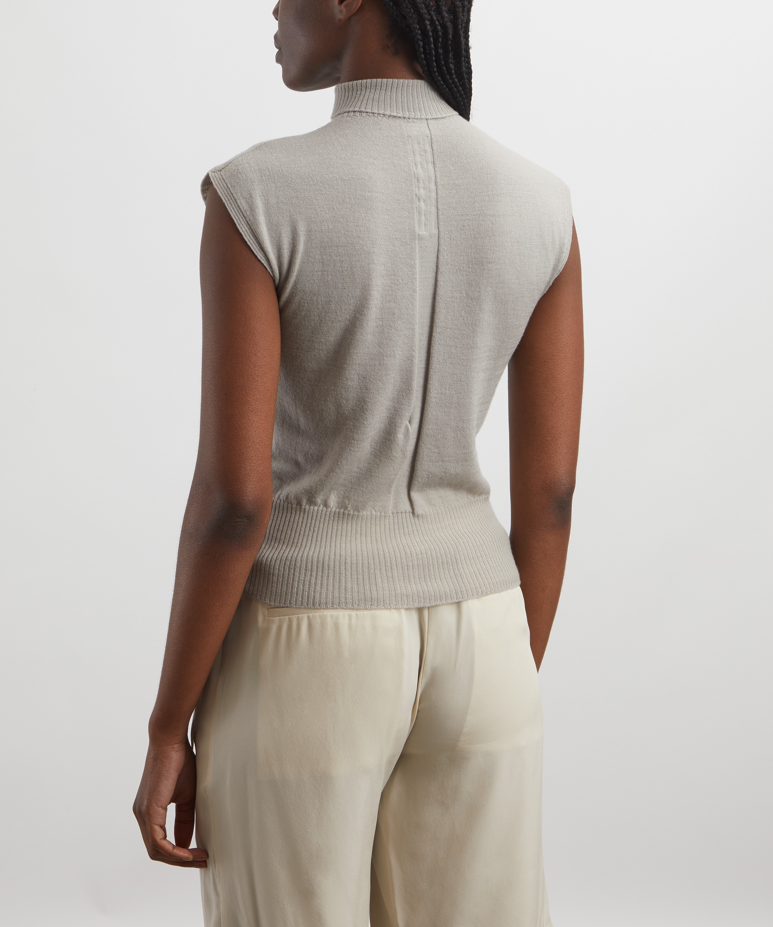 Rick Owens - Sleeveless Turtleneck Rasato Knit Jumper image number 3