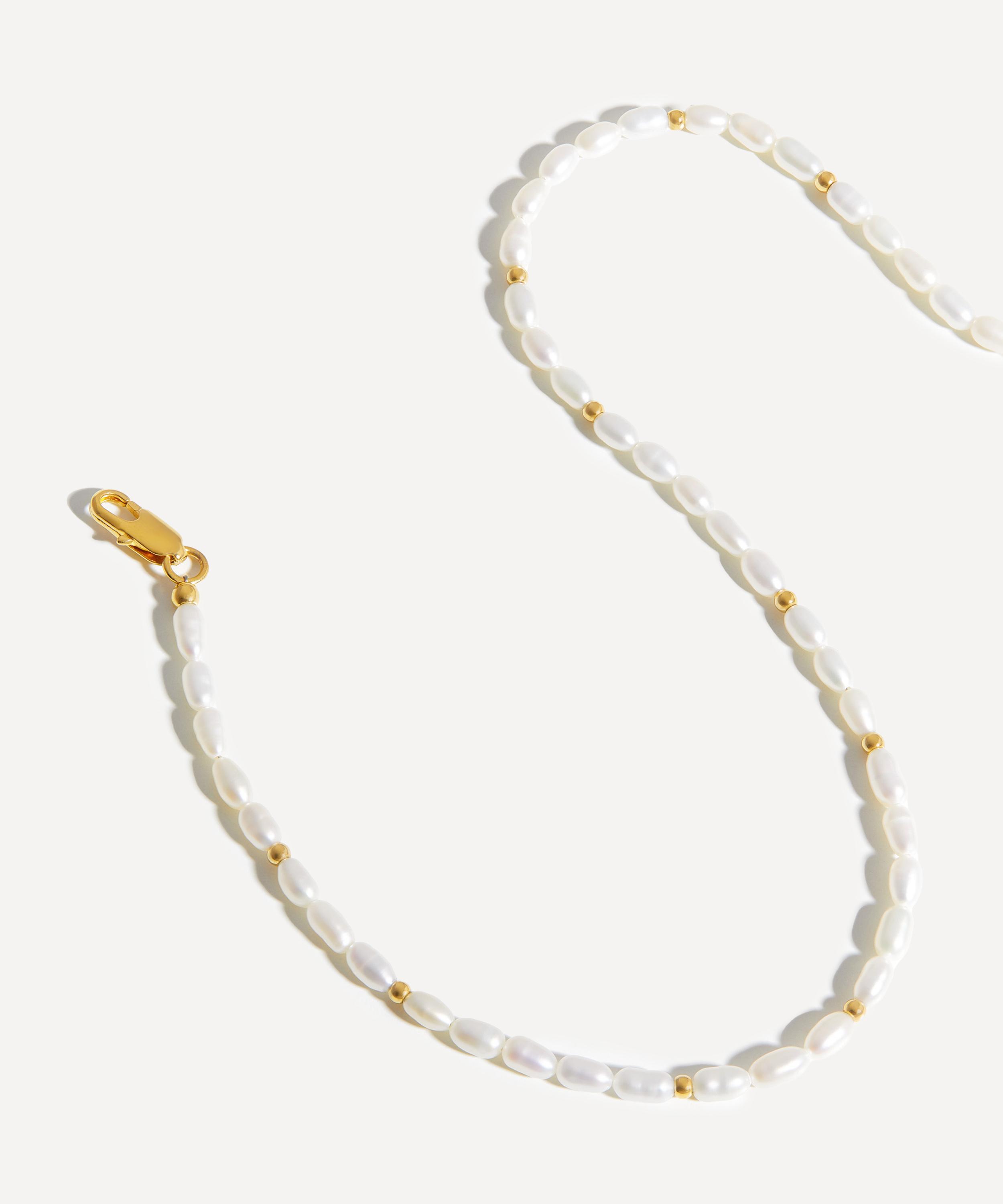 Missoma - 18ct Gold-Plated Short Seed Pearl Beaded Necklace image number 1