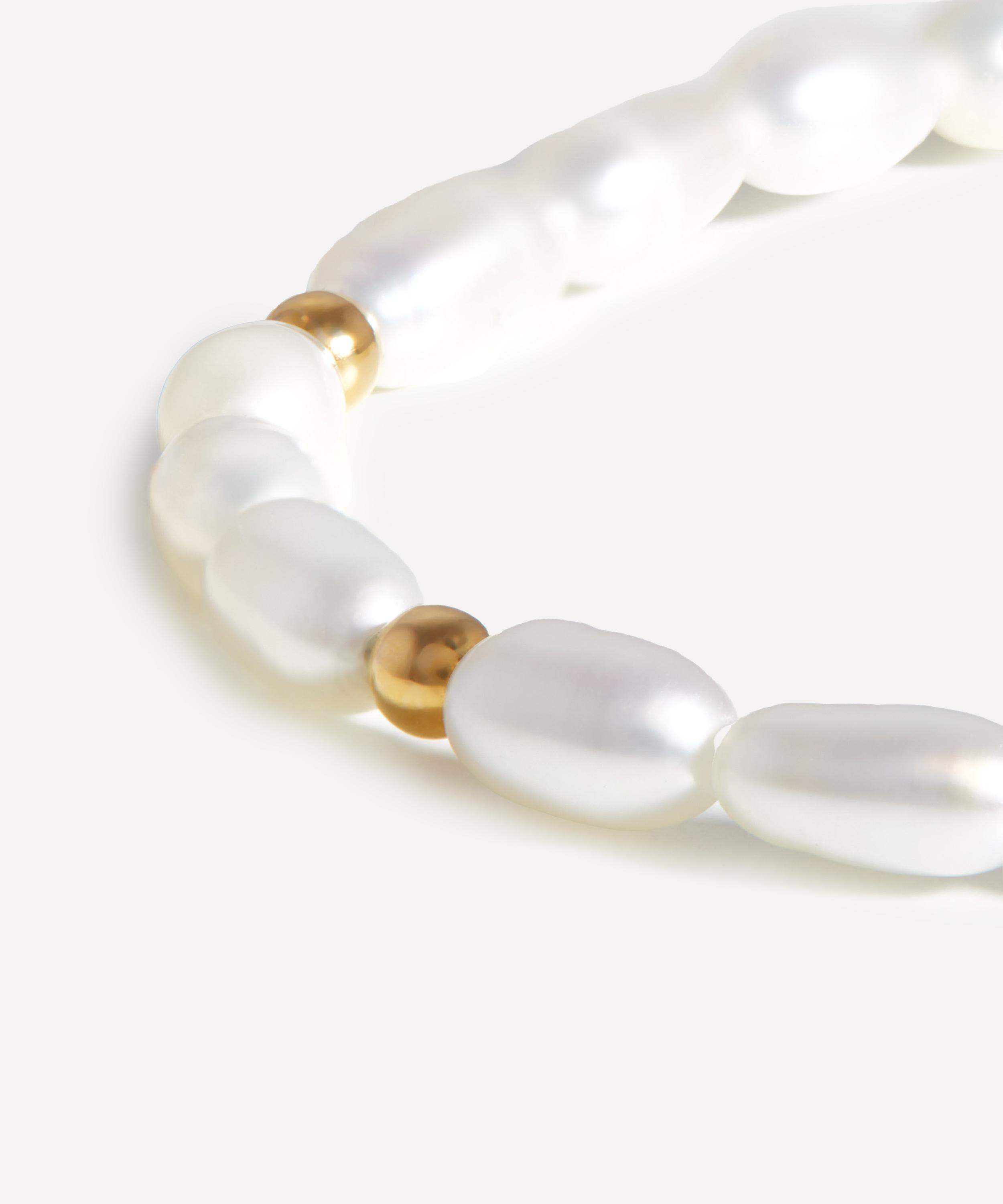 Missoma - 18ct Gold-Plated Short Seed Pearl Beaded Necklace image number 2