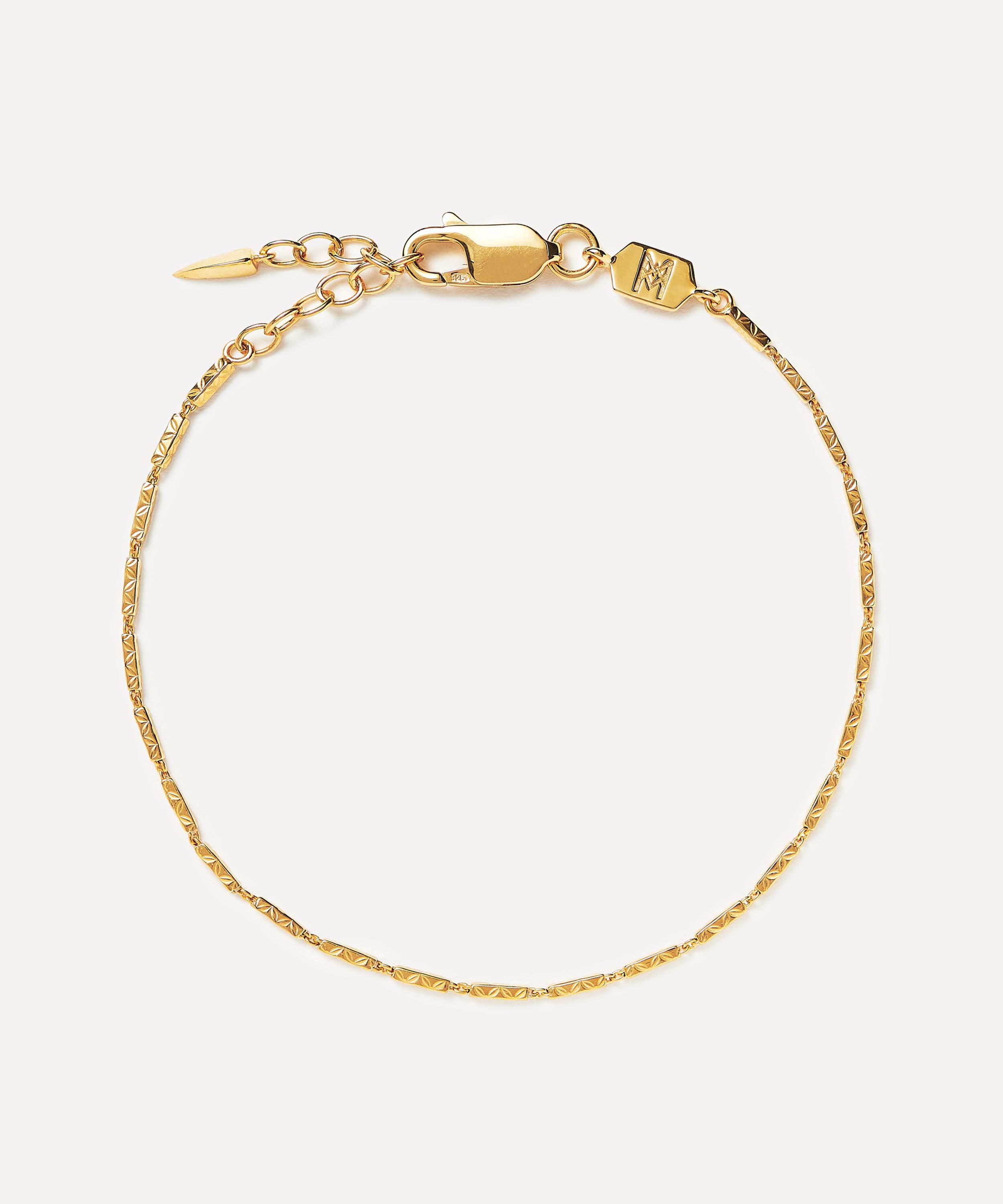 Missoma - 18ct Gold-Plated Vermeil Silver Savi Textured Link Chain Bracelet image number 0