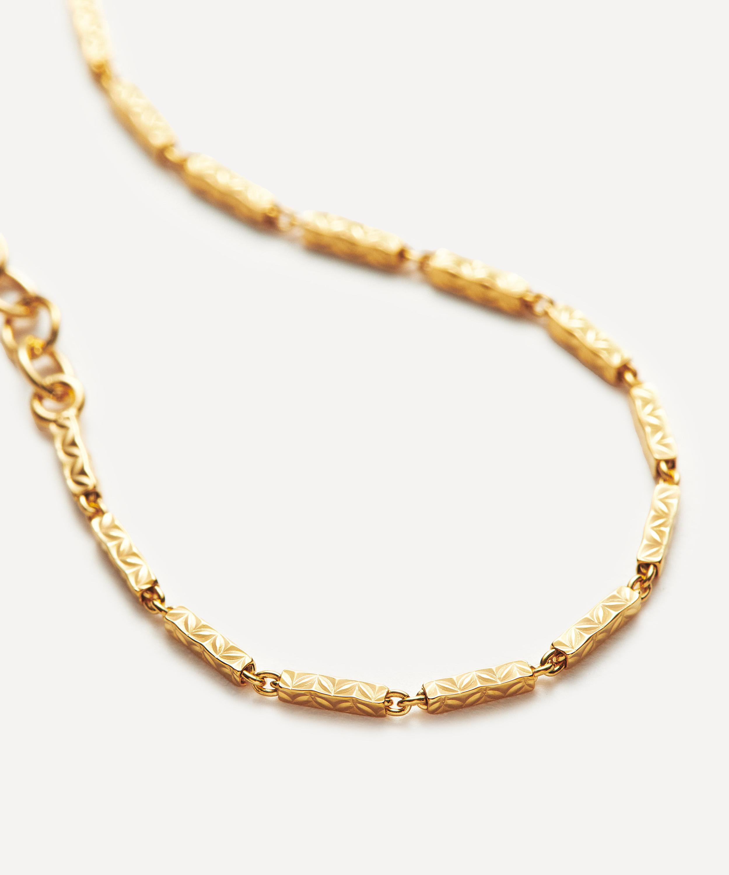 Missoma - 18ct Gold-Plated Vermeil Silver Savi Textured Link Chain Bracelet image number 1