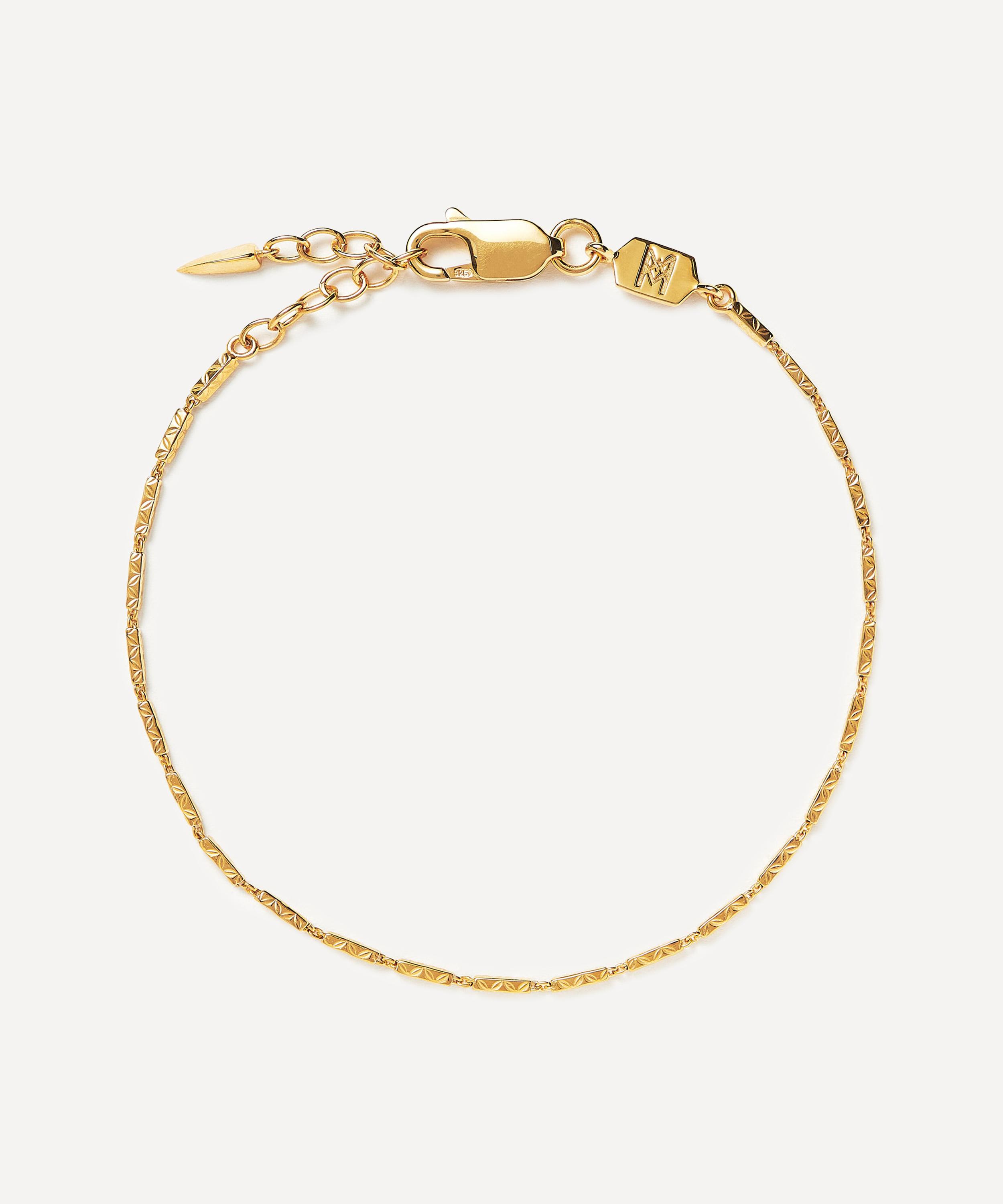 Missoma - 18ct Gold-Plated Vermeil Silver Savi Textured Link Chain Bracelet image number 0