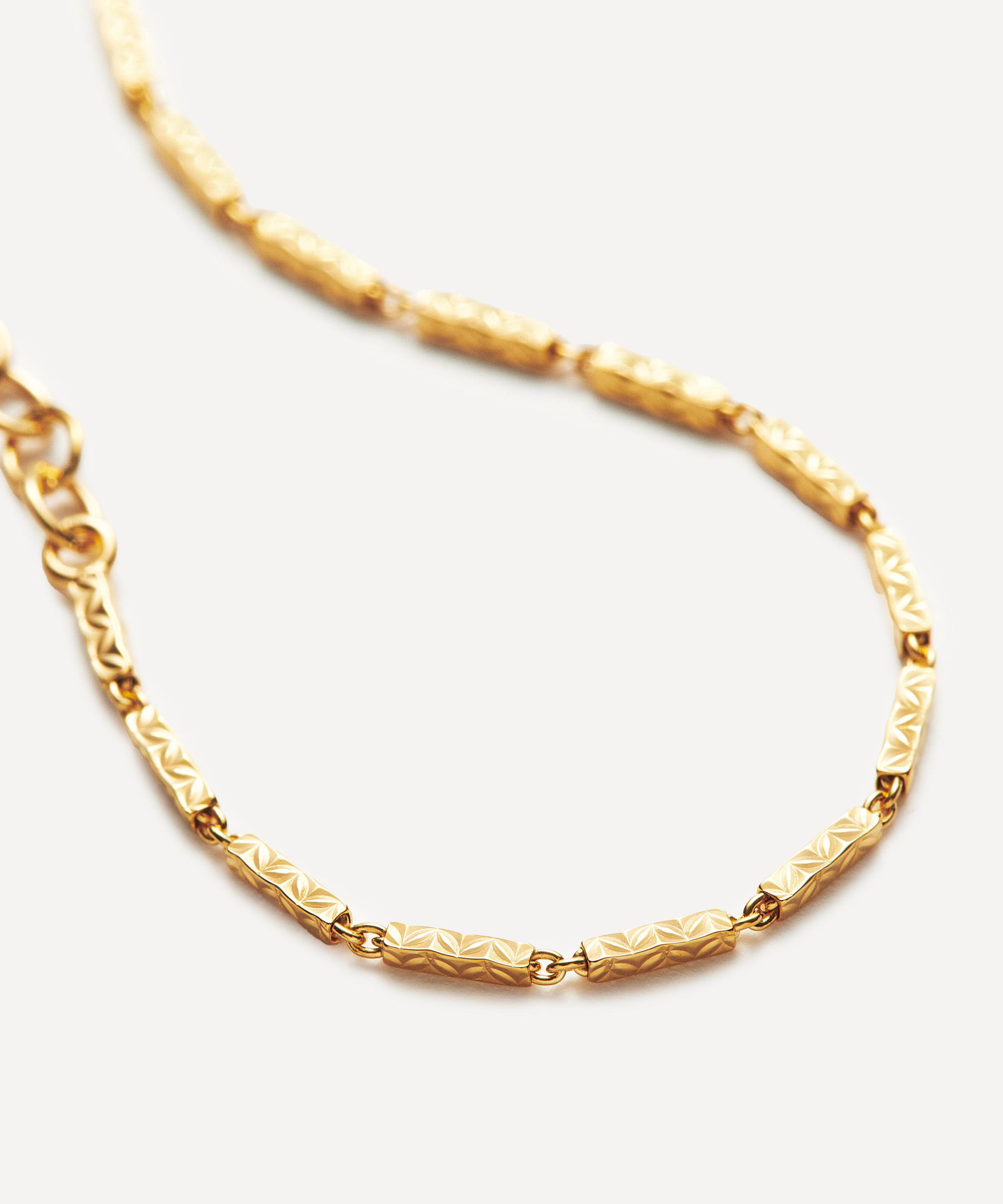 Missoma - 18ct Gold-Plated Vermeil Silver Savi Textured Link Chain Bracelet image number 1