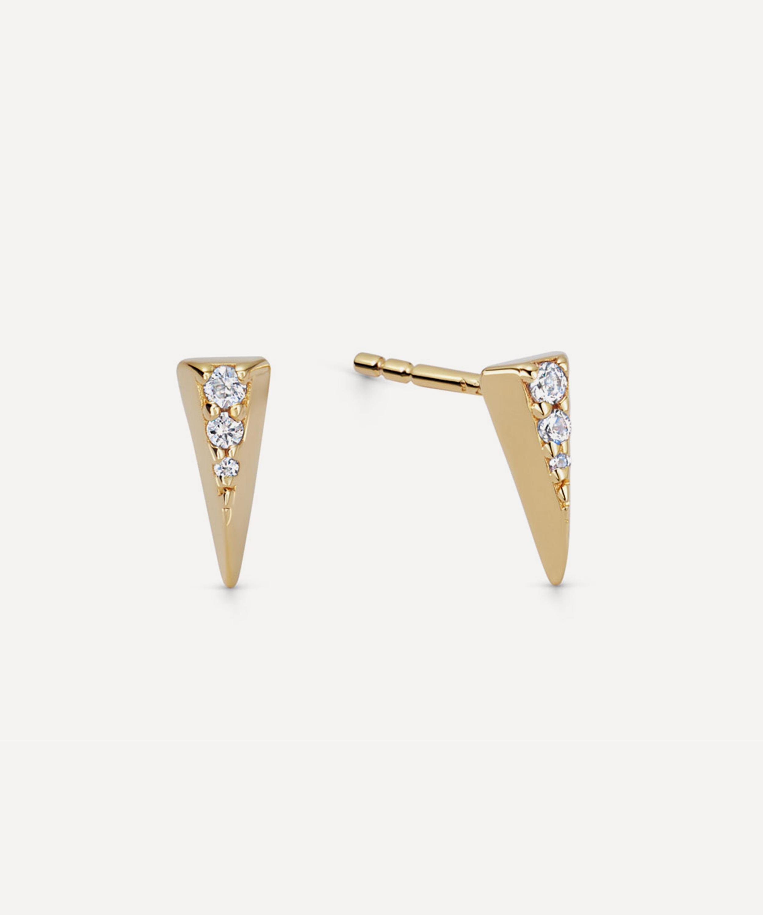 Astley Clarke - 18ct Gold-Plated Vermeil Silver Deco Shard Stud Earrings image number 0