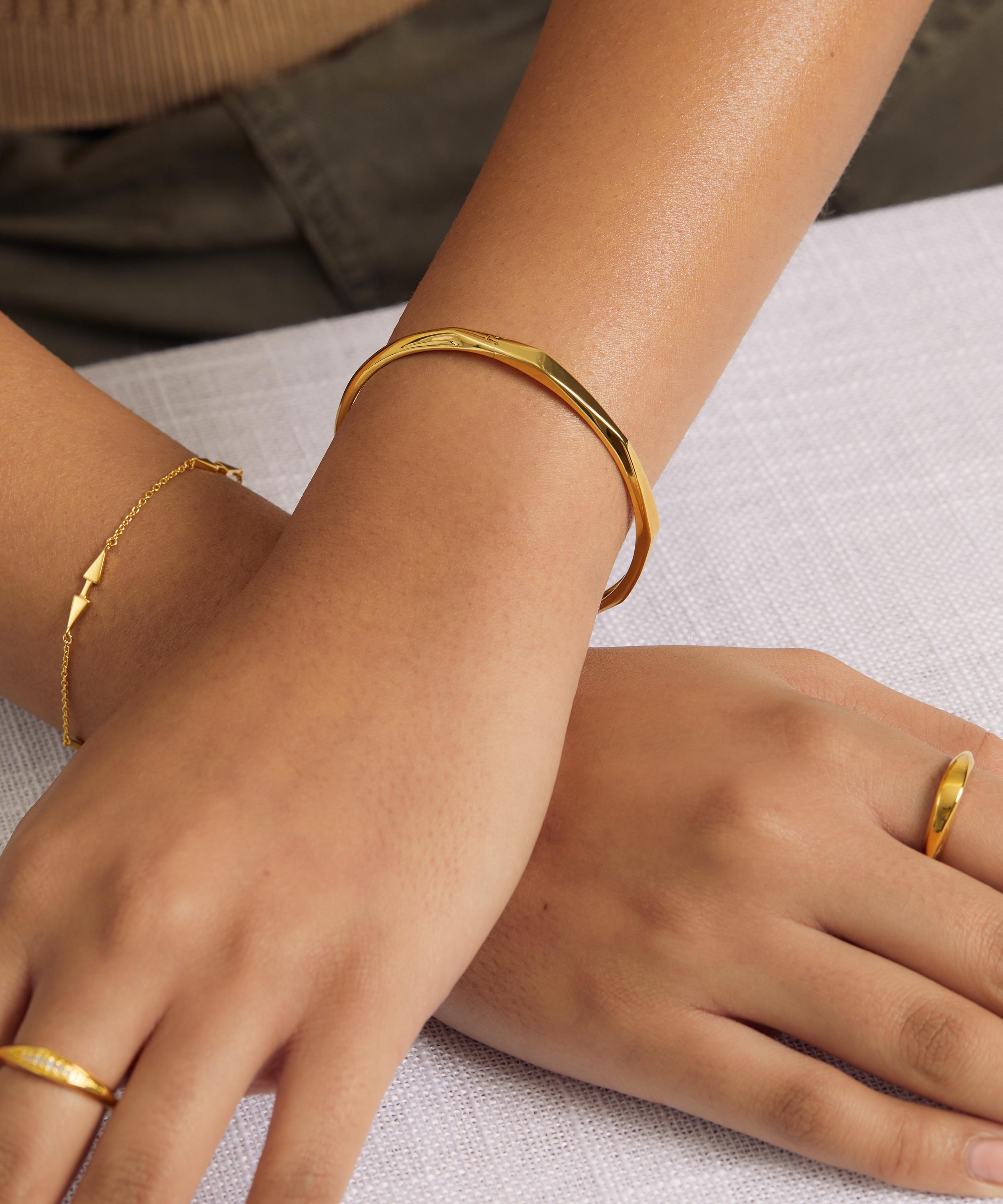 Astley Clarke - 18ct Gold-Plated Vermeil Silver Deco Bangle Bracelet image number 1