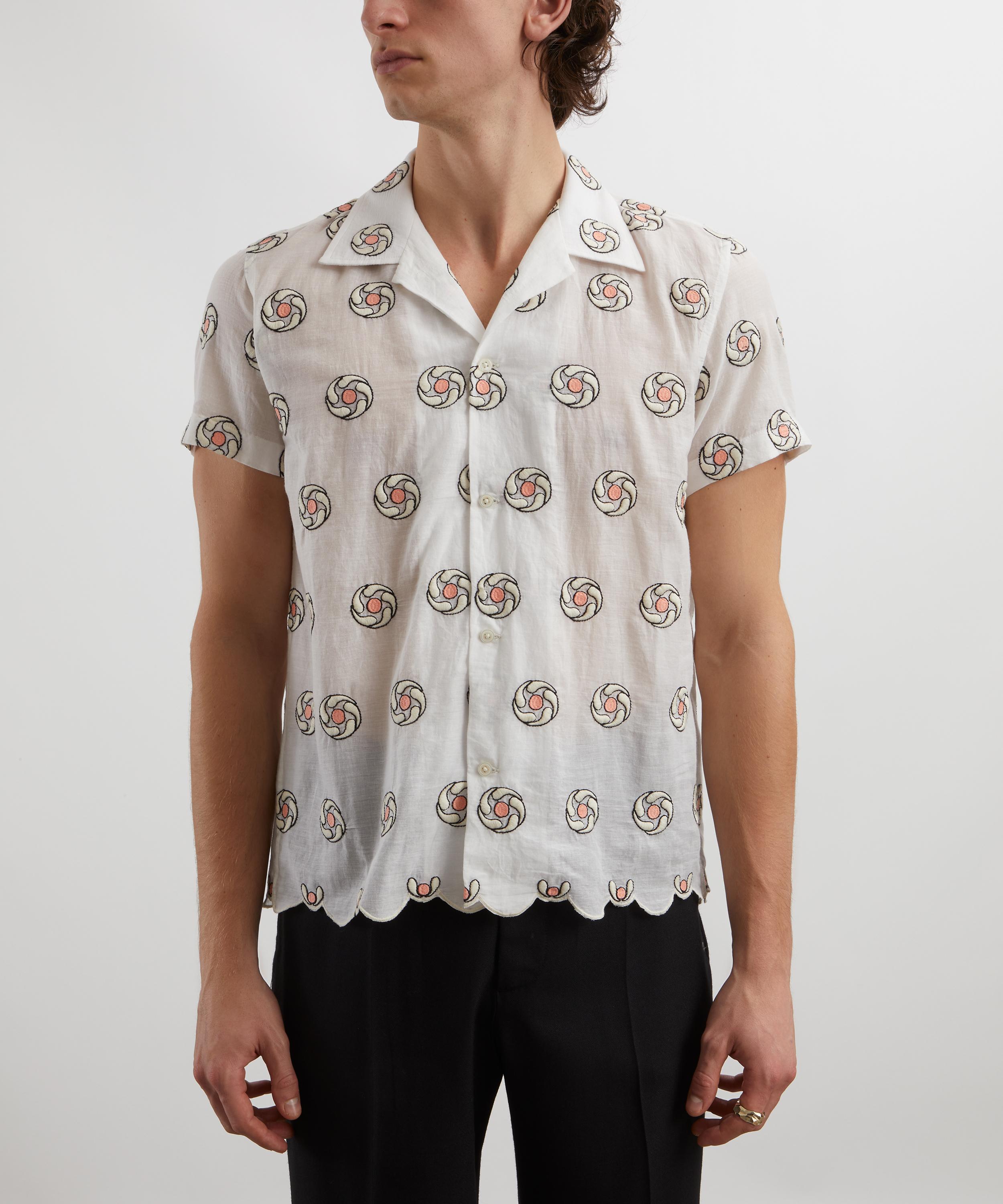 Bode - Floral Aperture Short-Sleeve Shirt image number 2