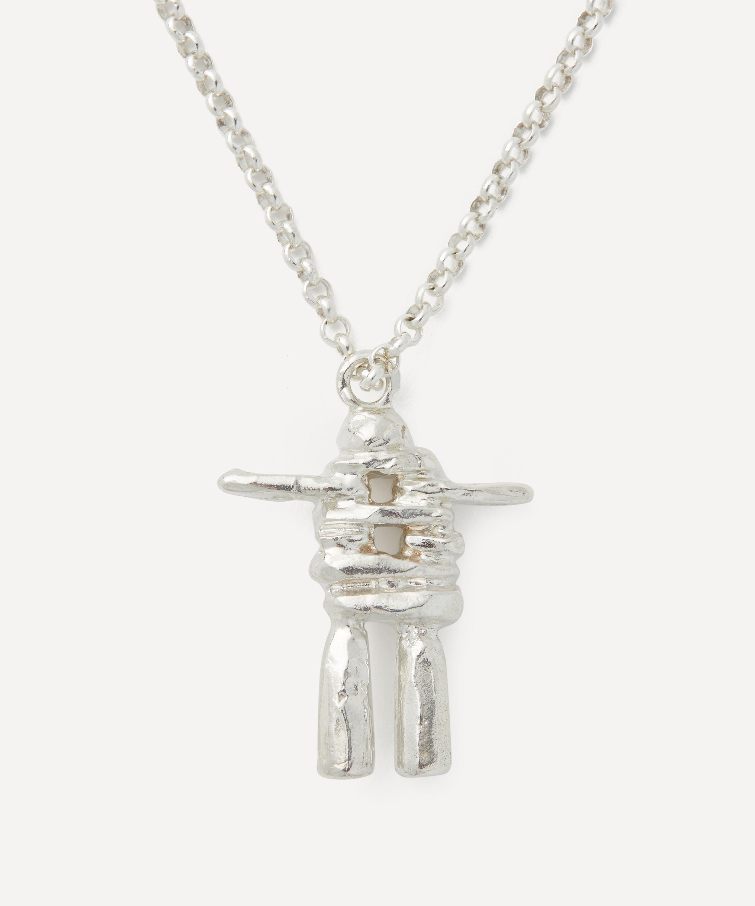 Alighieri - Sterling Silver Skeleton Of The Self Pendant Necklace image number 0