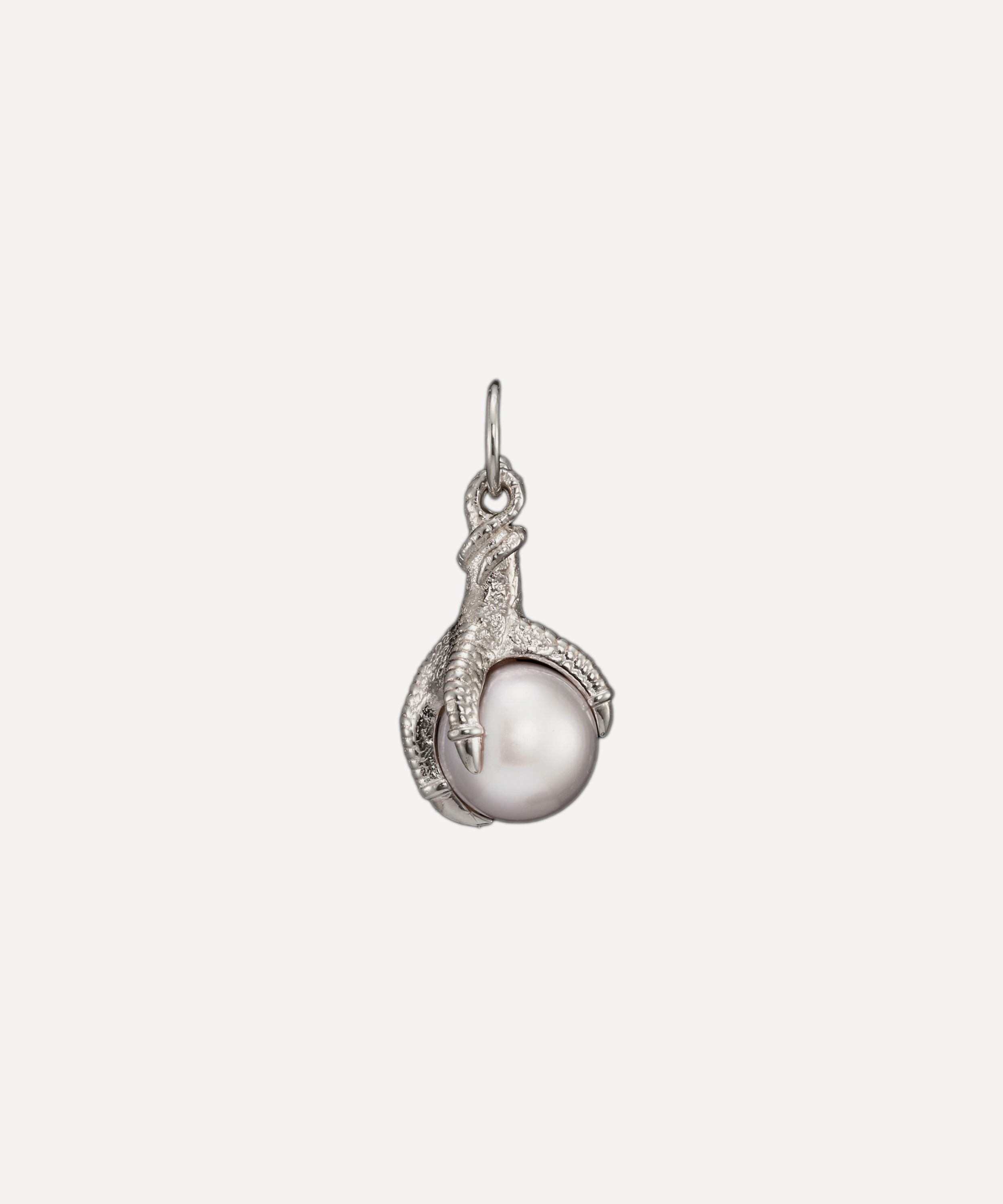 Maria Nilsdotter - Sterling Silver Big Claw Pearl Drop Earring