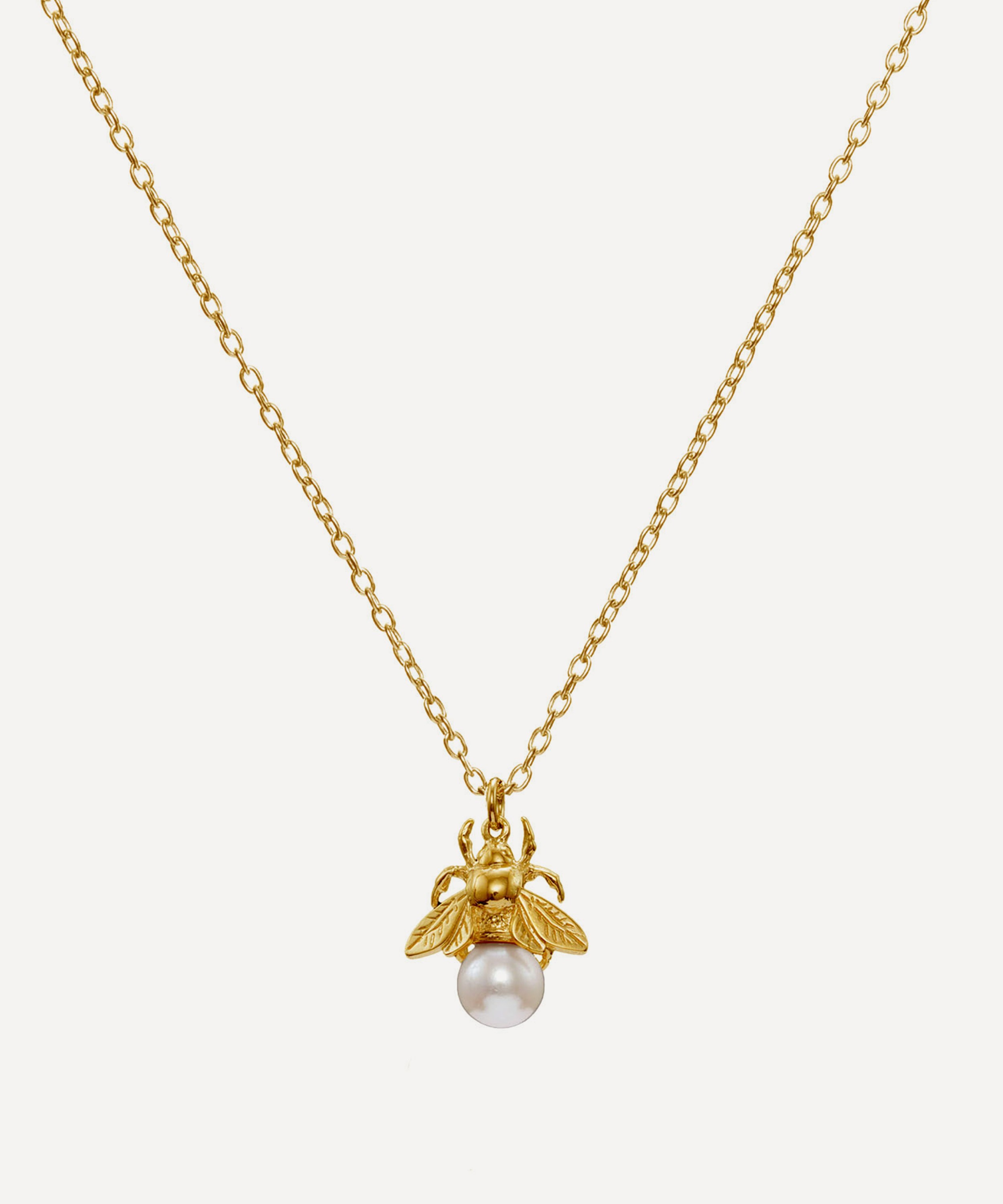 Maria Nilsdotter - 18ct Gold-Plated Bumblebee Pearl Pendant Necklace