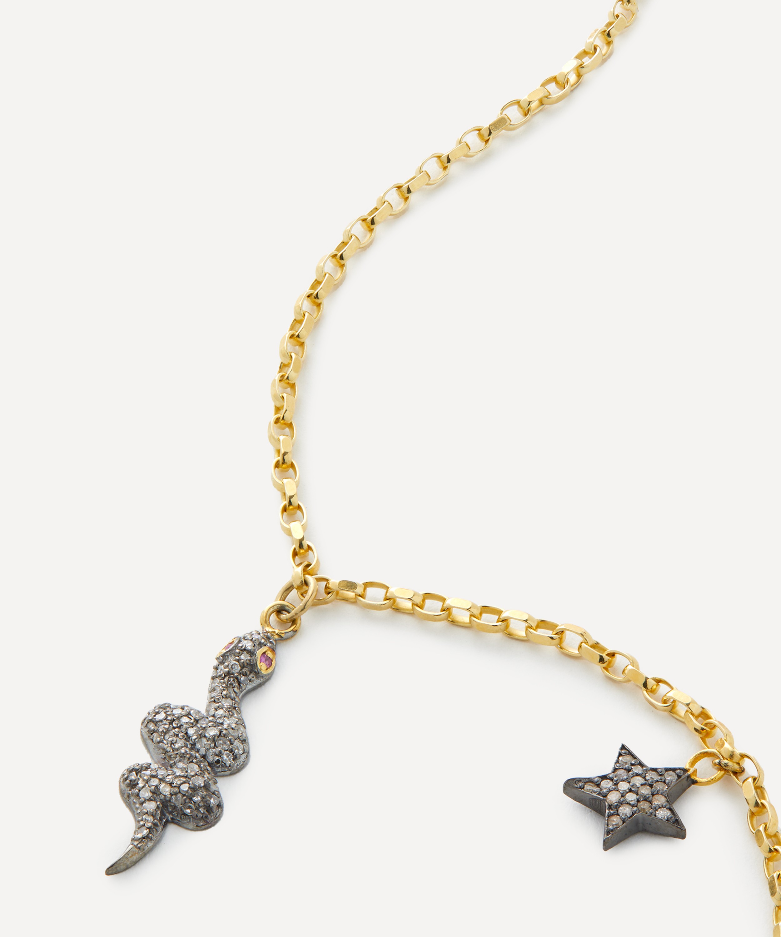 Kirstie Le Marque - Gold-Plated Diamond Snake and Double-Sided Star Necklace image number 0