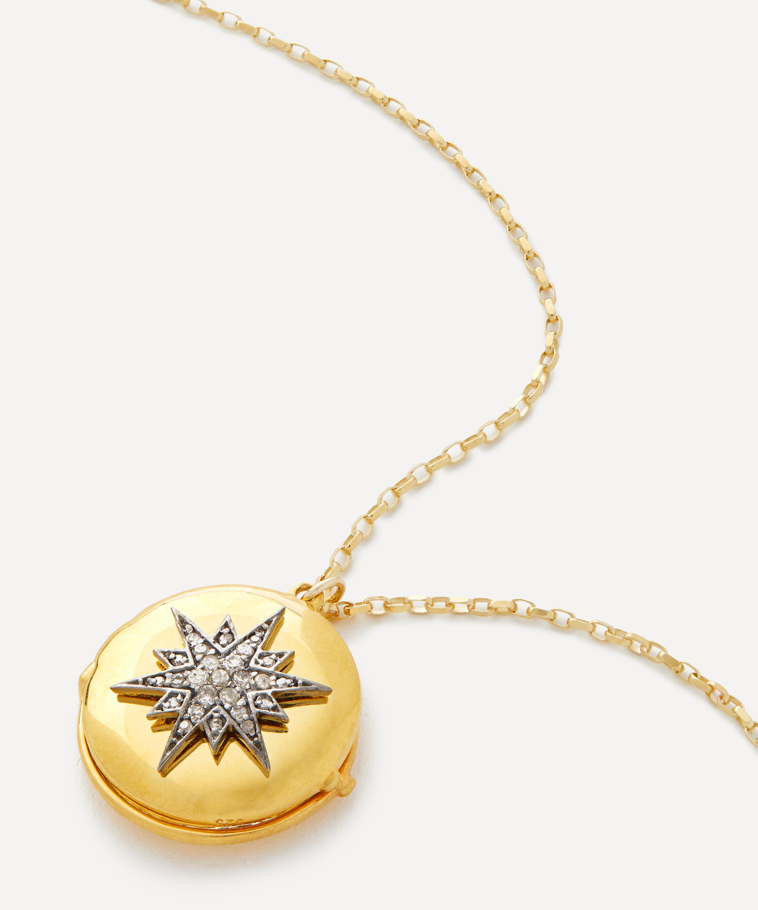 Kirstie Le Marque - Gold-Plated Diamond Guiding Star Locket Necklace image number 0