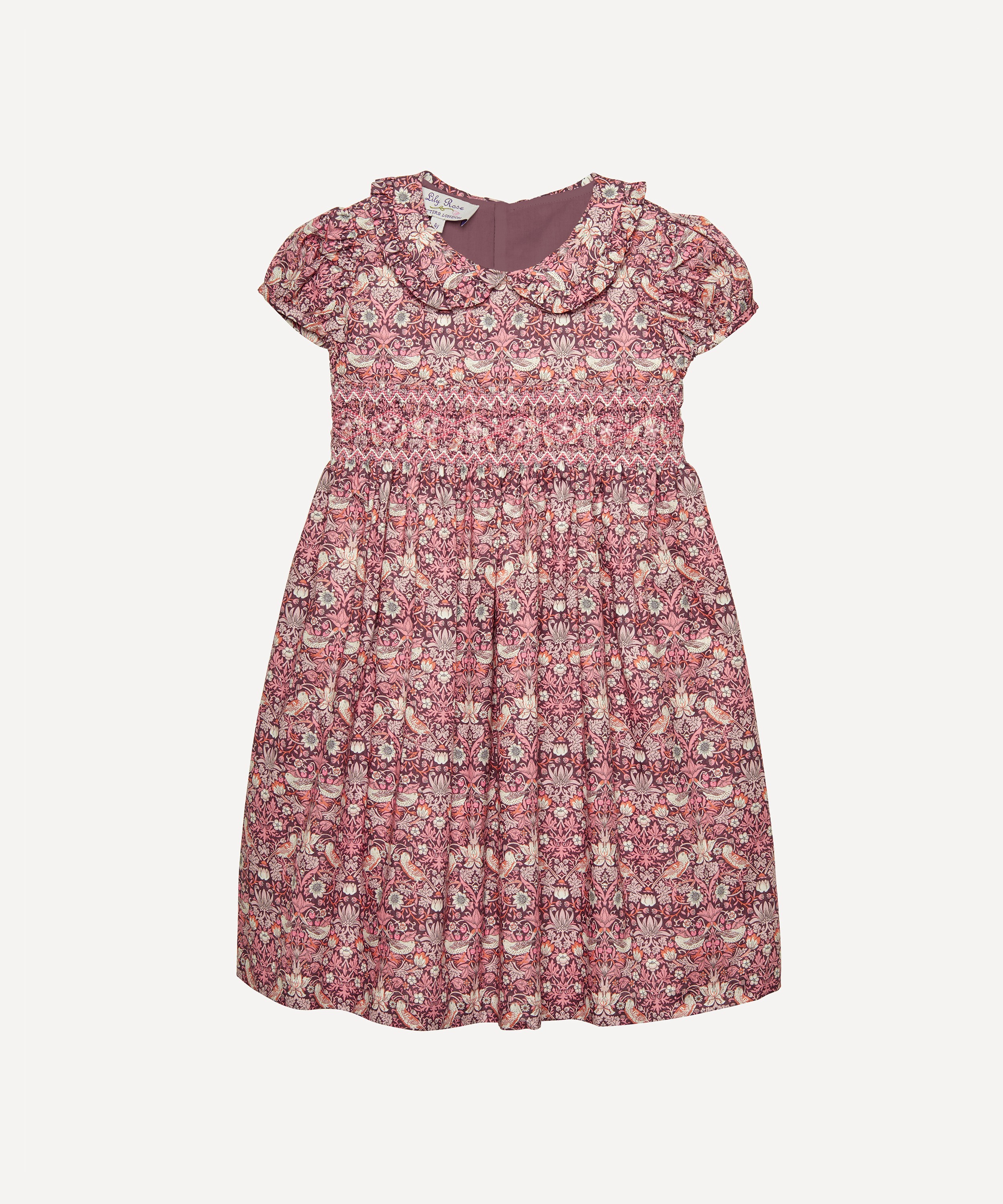 Trotters - Strawberry Thief Smocked Dress 6-11 Years image number 0