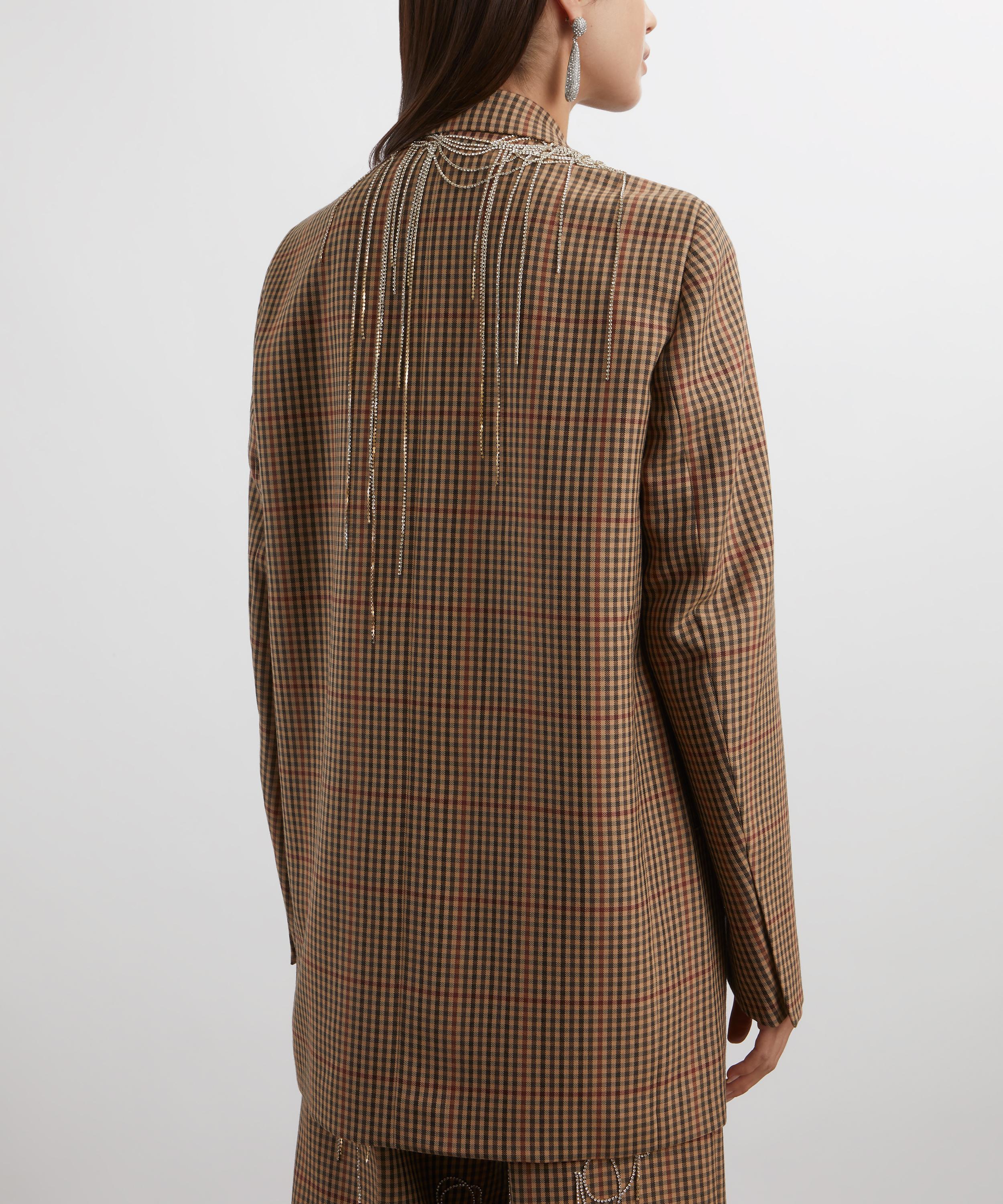 Dries Van Noten - Crystal-Embellished Checked Wool Blazer image number 3