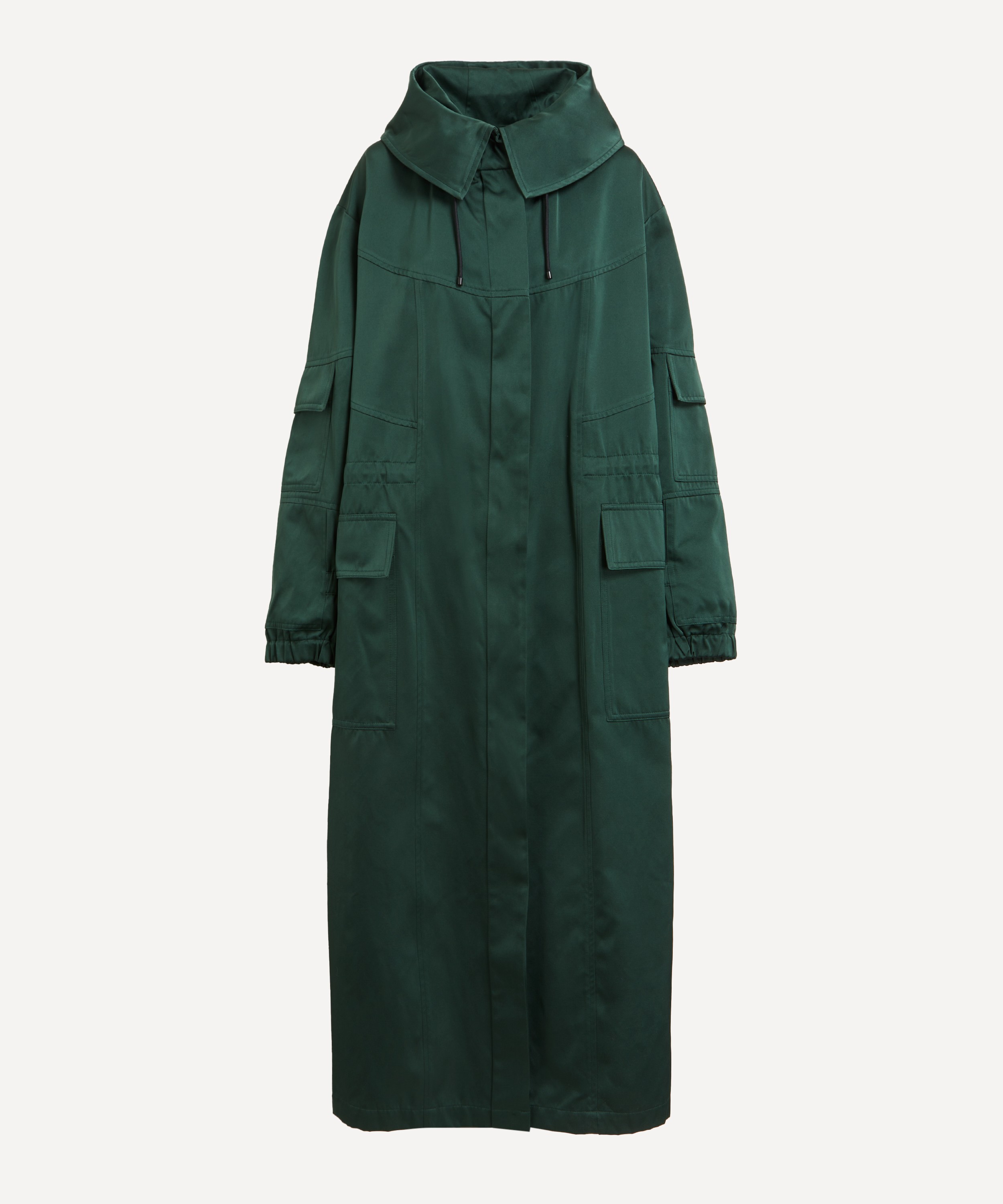 Dries Van Noten - Hooded Satin Parka Coat image number 0