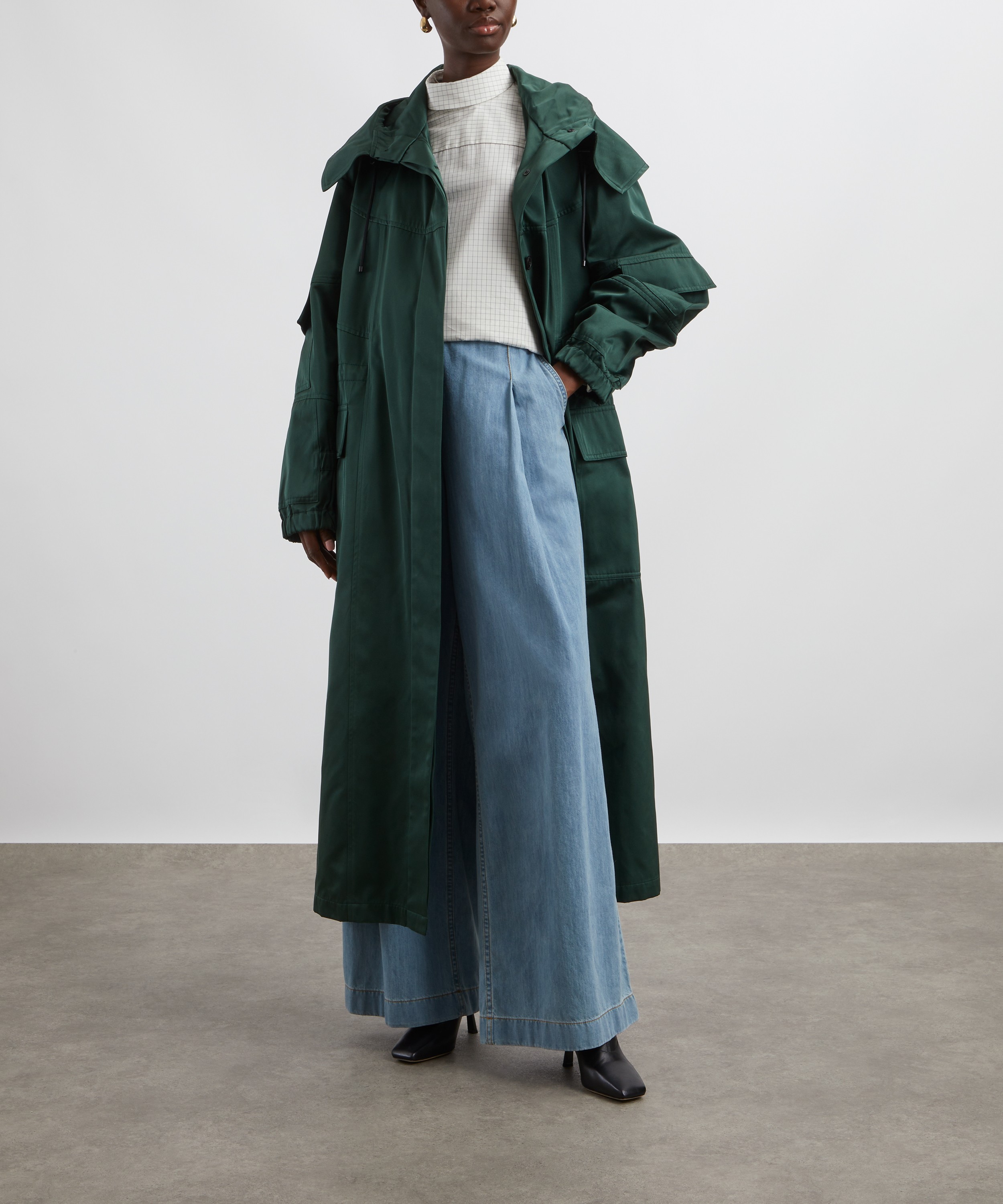 Dries Van Noten - Hooded Satin Parka Coat image number 1