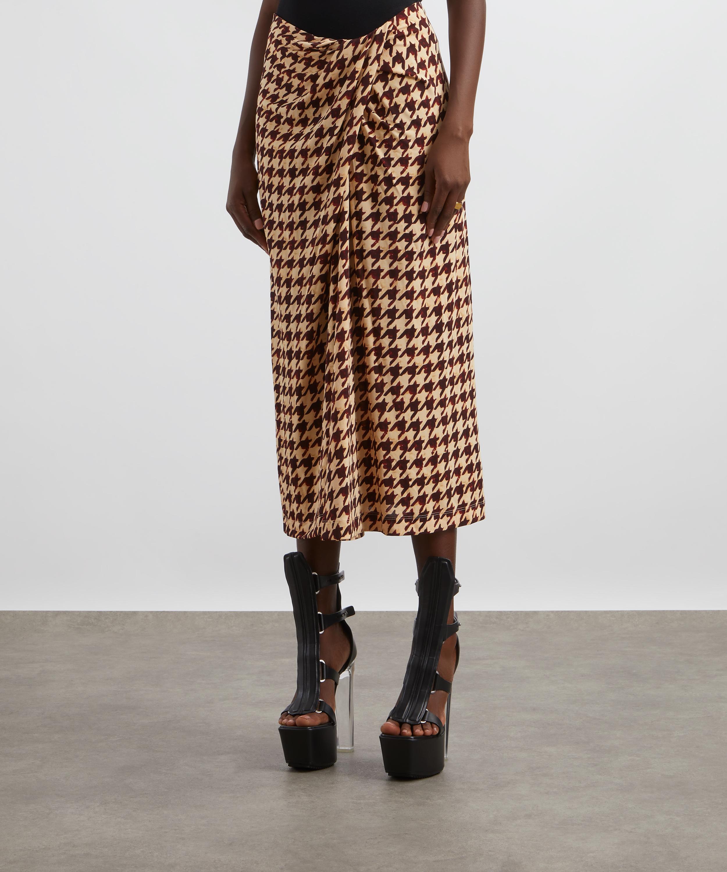 Dries Van Noten - Houndstooth Stretch-Jersey Wrap-Effect Skirt image number 2