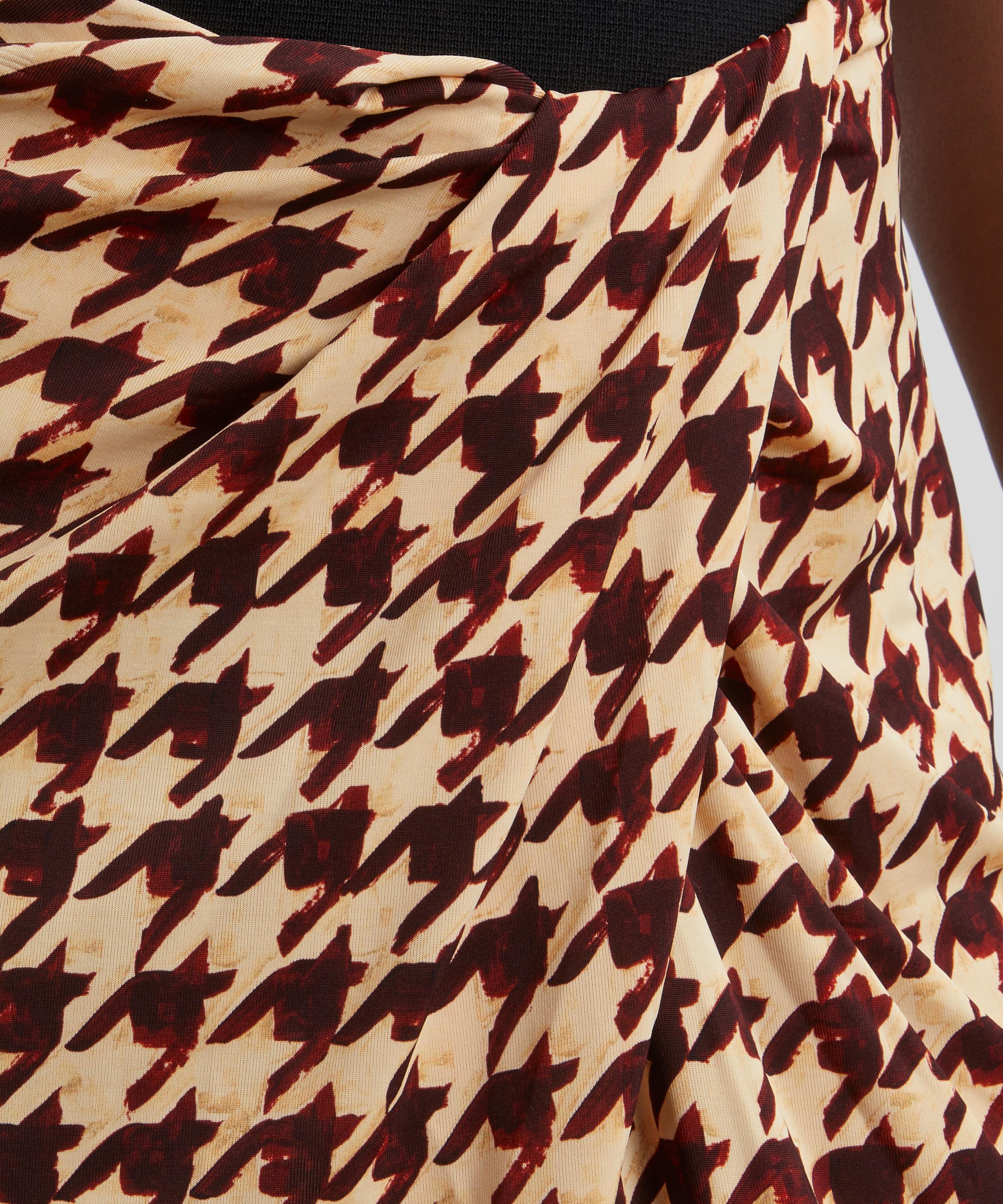 Dries Van Noten - Houndstooth Stretch-Jersey Wrap-Effect Skirt image number 4