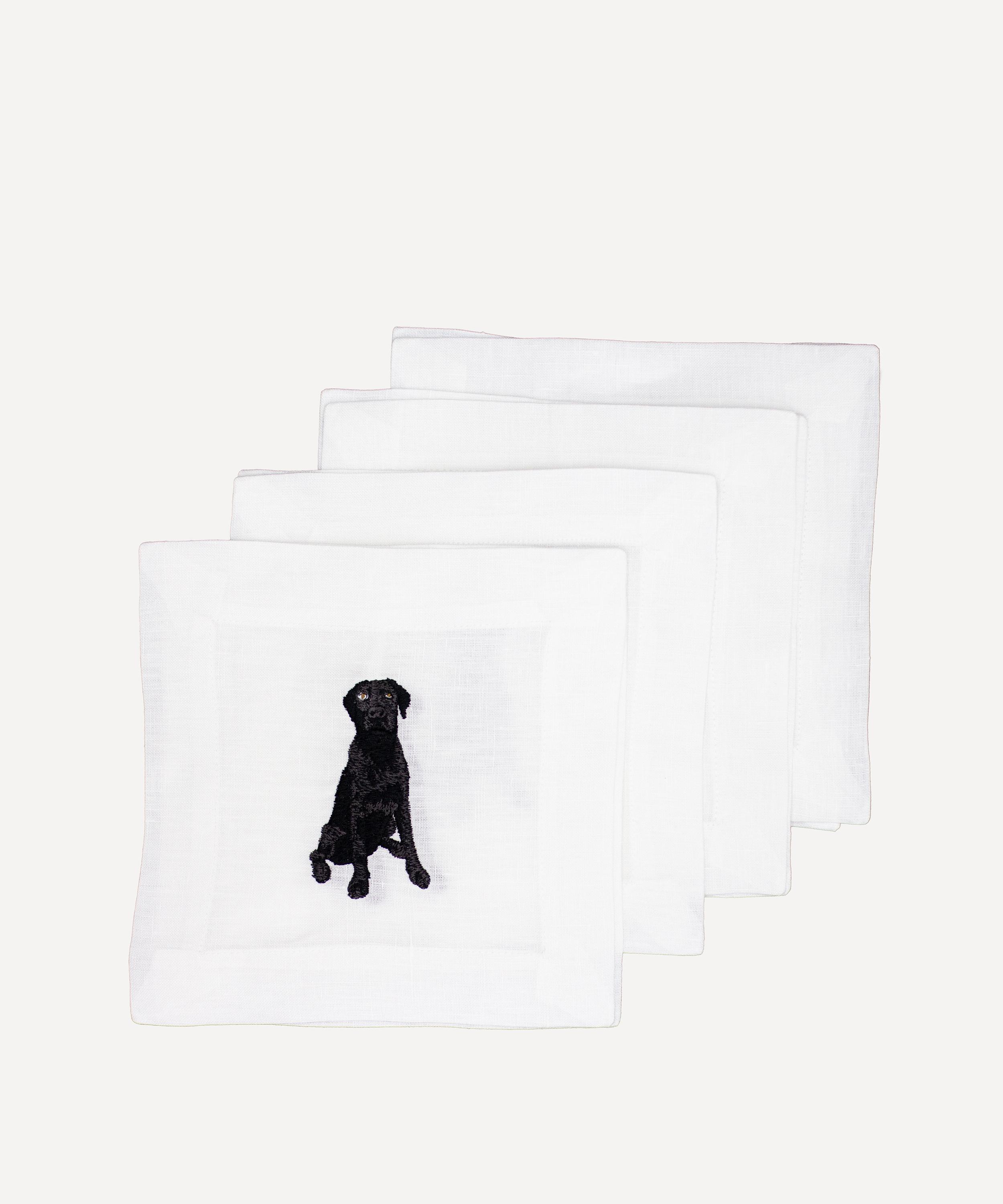 Lettermade - Black Lab Cocktail Napkins Set of Four image number 0