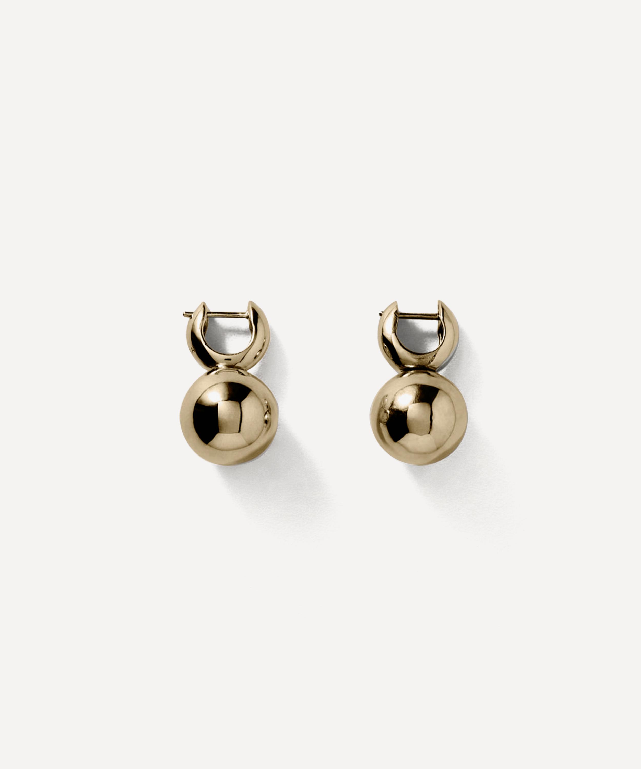 Annika Inez - 14ct Gold-Plated Pivot Sphere Hoop Earrings image number 0