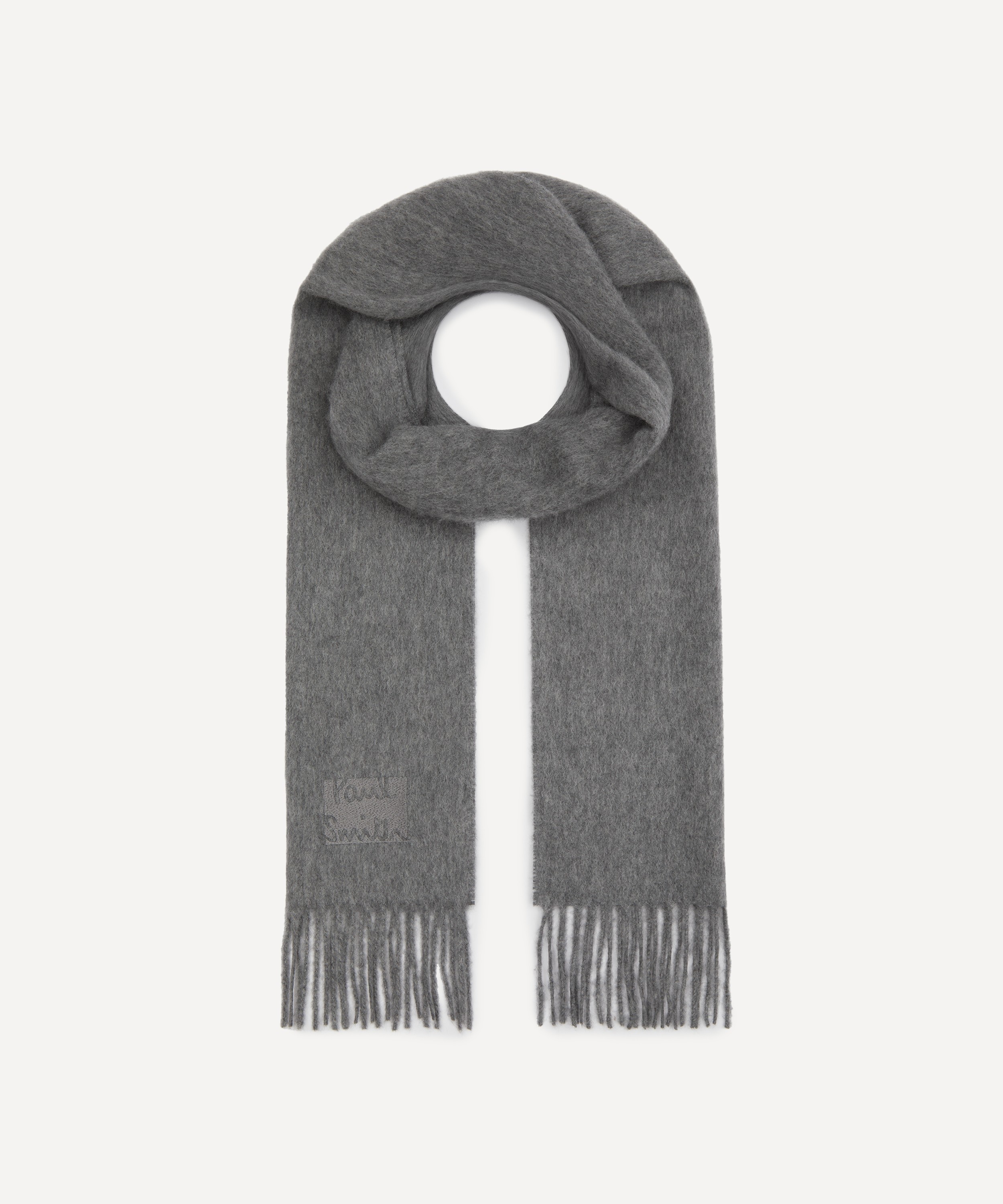 Paul Smith - Embroidered Logo Cashmere Scarf image number 0