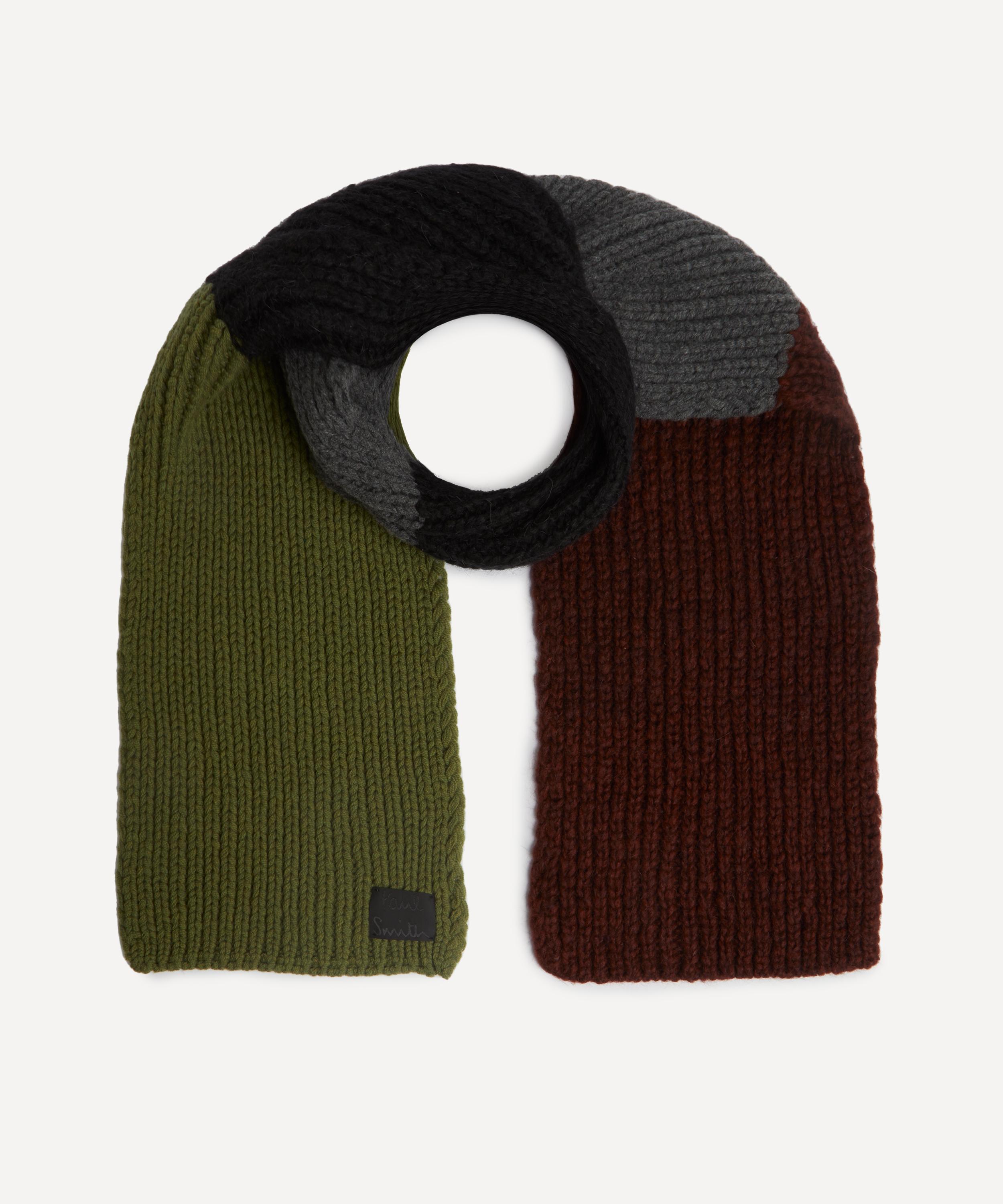 Paul Smith - Colourblock Mohair Knitted Scarf image number 1