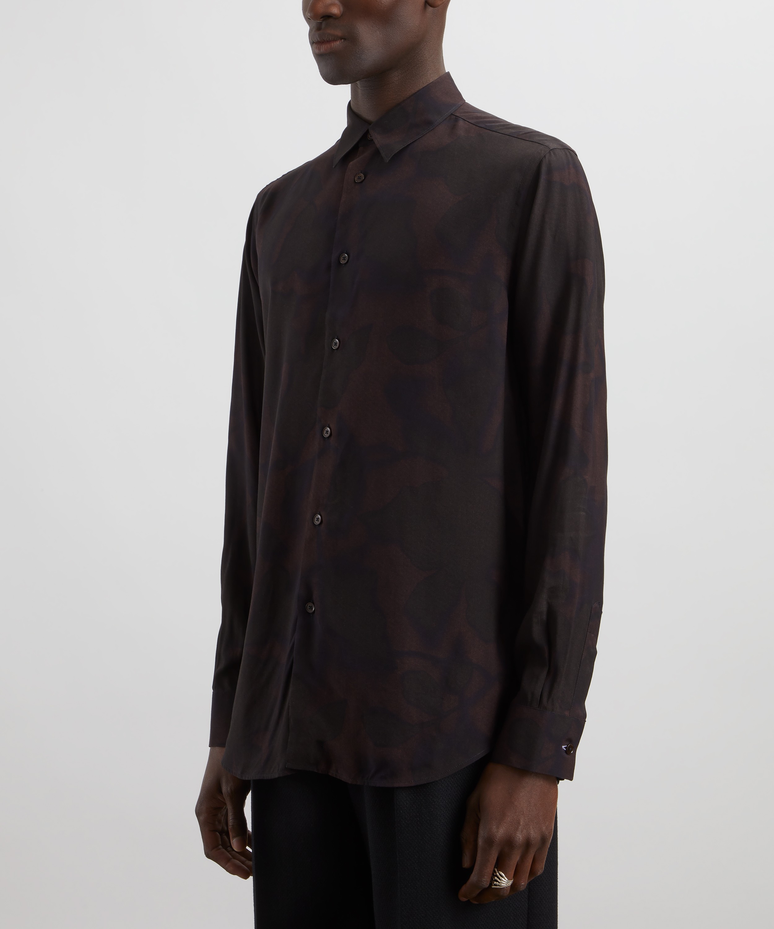 Paul Smith - Dark Mauve Photogram Leaves Shirt image number 2