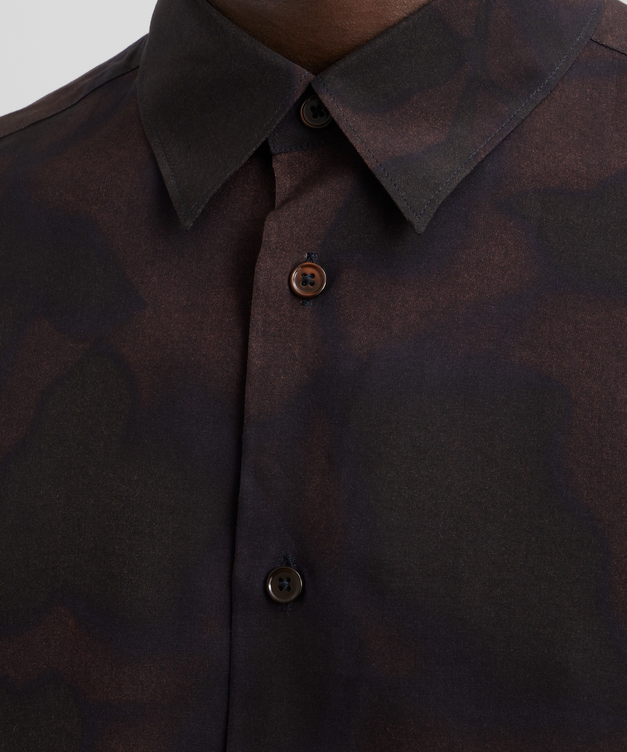 Paul Smith - Dark Mauve Photogram Leaves Shirt image number 4