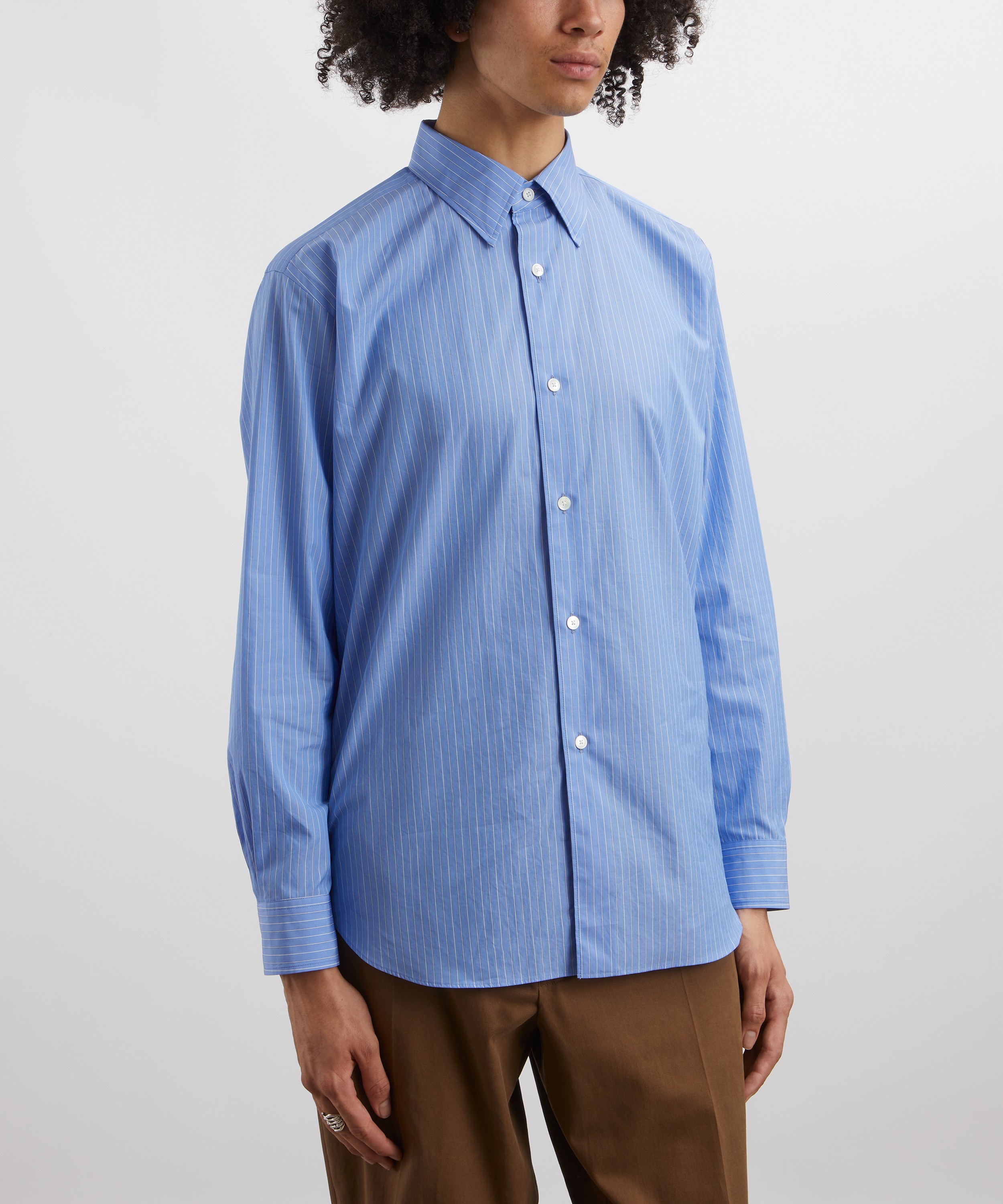 Auralee - Suvin High Count Cloth Stripe Shirt image number 2