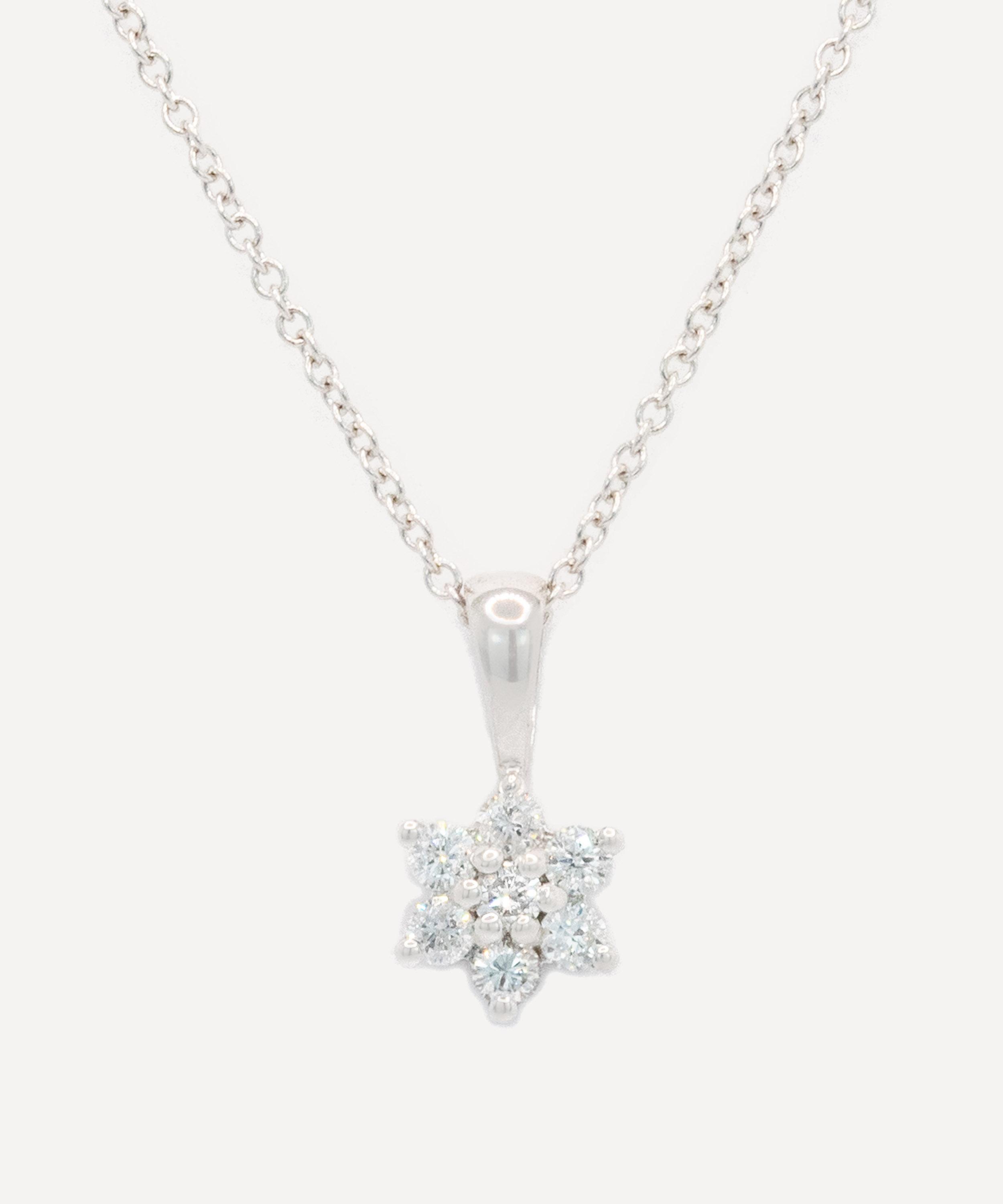 Kojis - 18ct White Gold Diamond Star Pendant Necklace image number 0