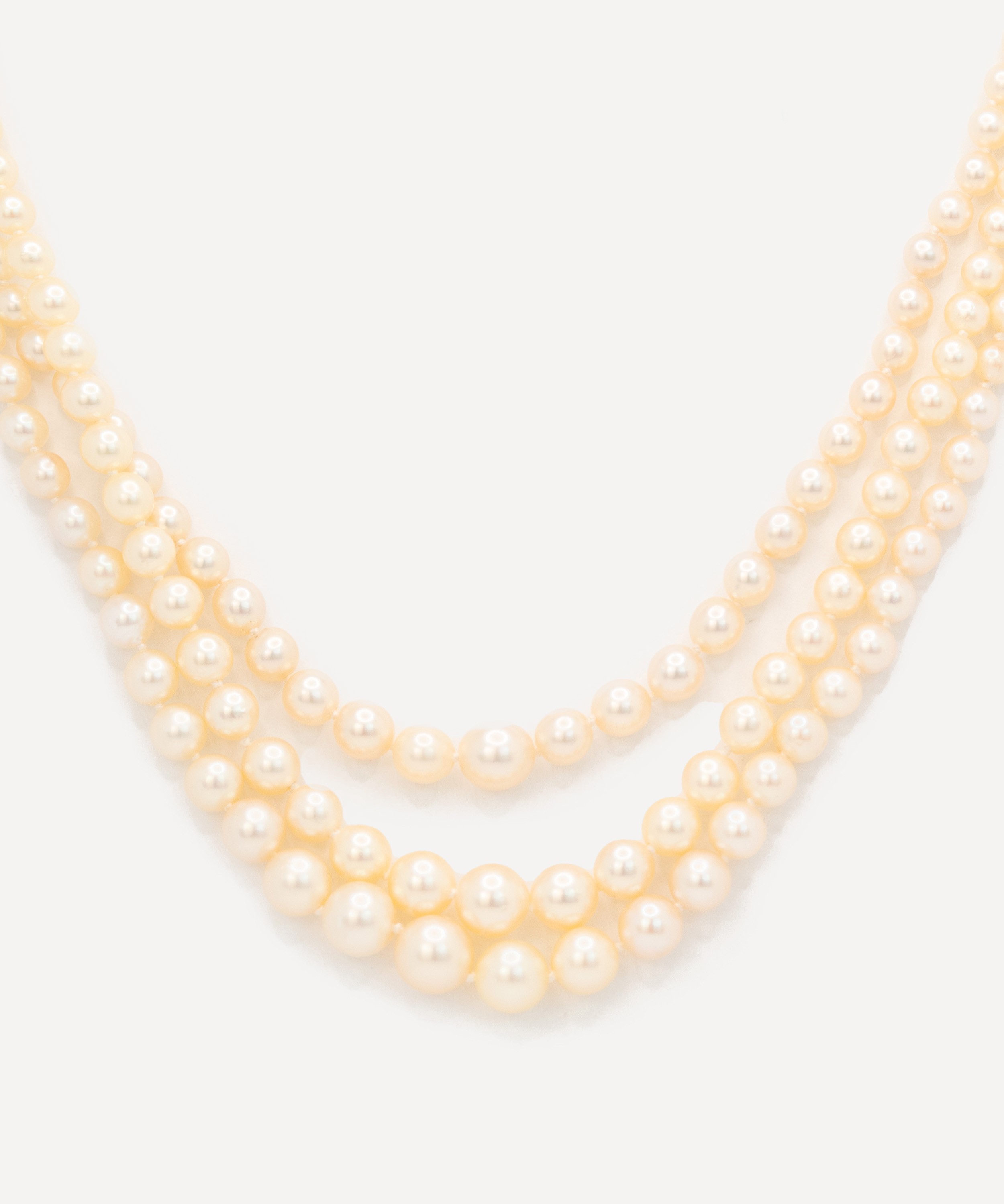 Kojis - 18ct White Gold Vintage Mellerio Three Row Pearl Necklace image number 0