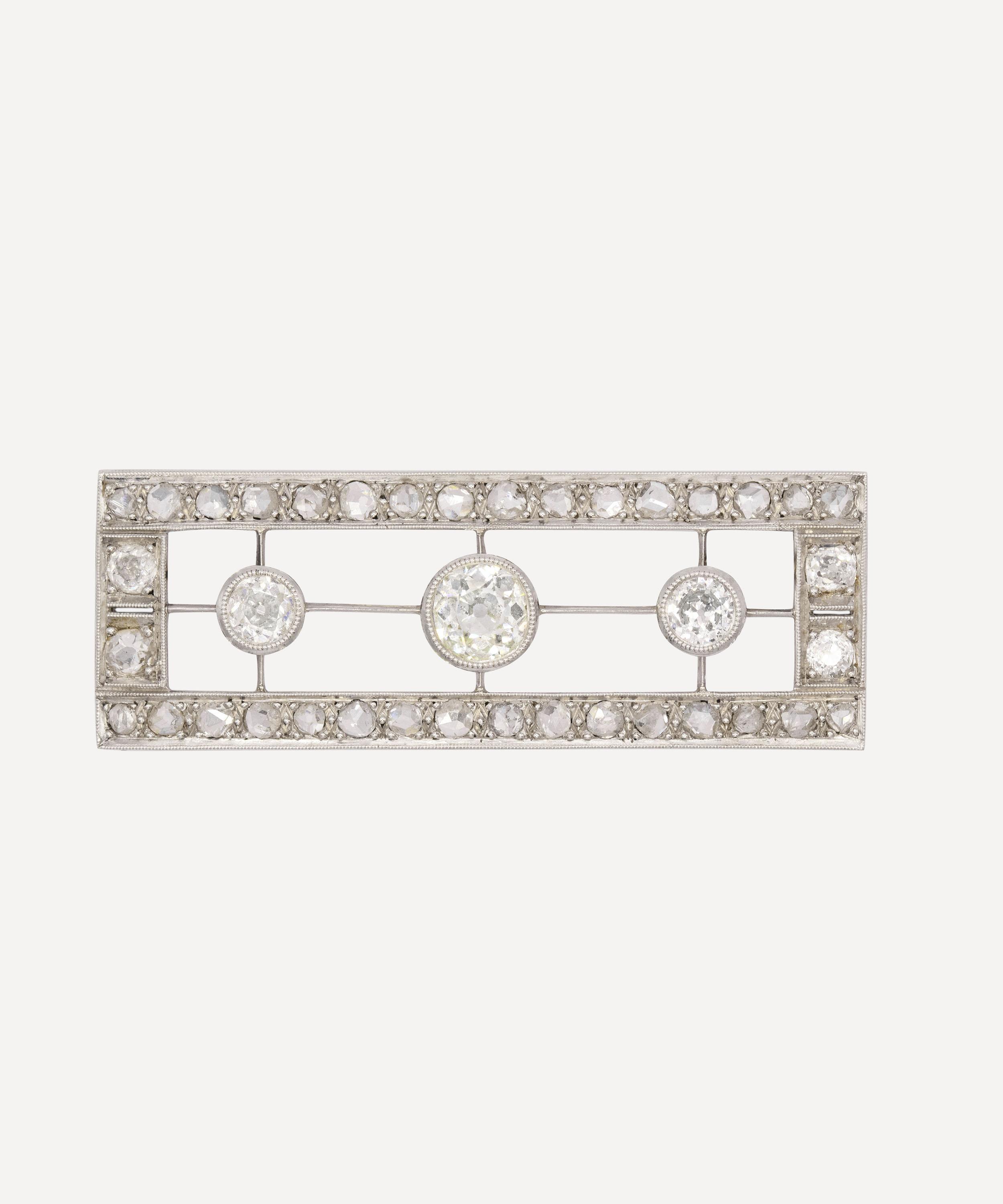 Kojis - 18ct White Gold Antique Art Deco Diamond Brooch image number 0
