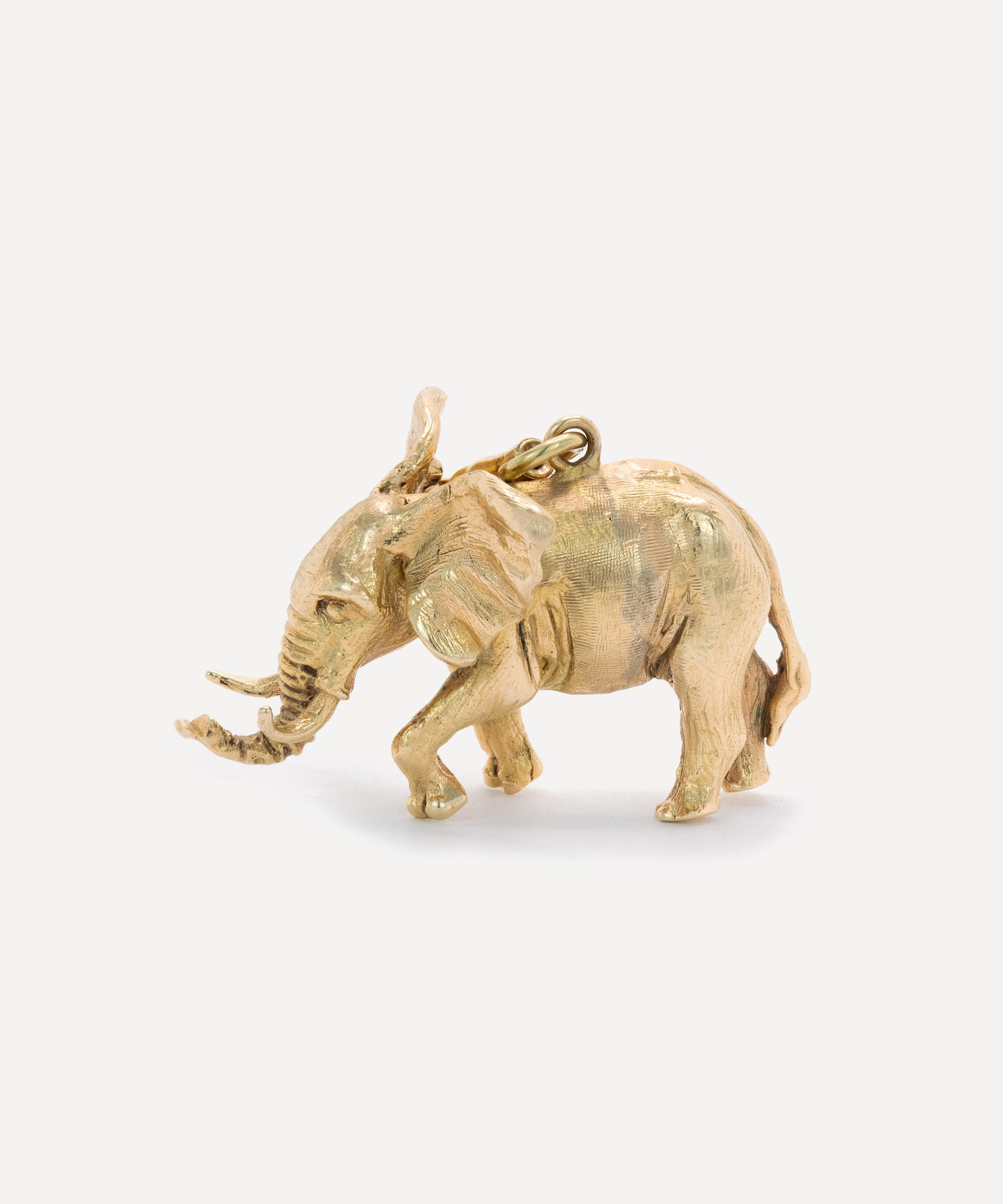 Kojis - 9ct Gold Charging Elephant Charm image number 1