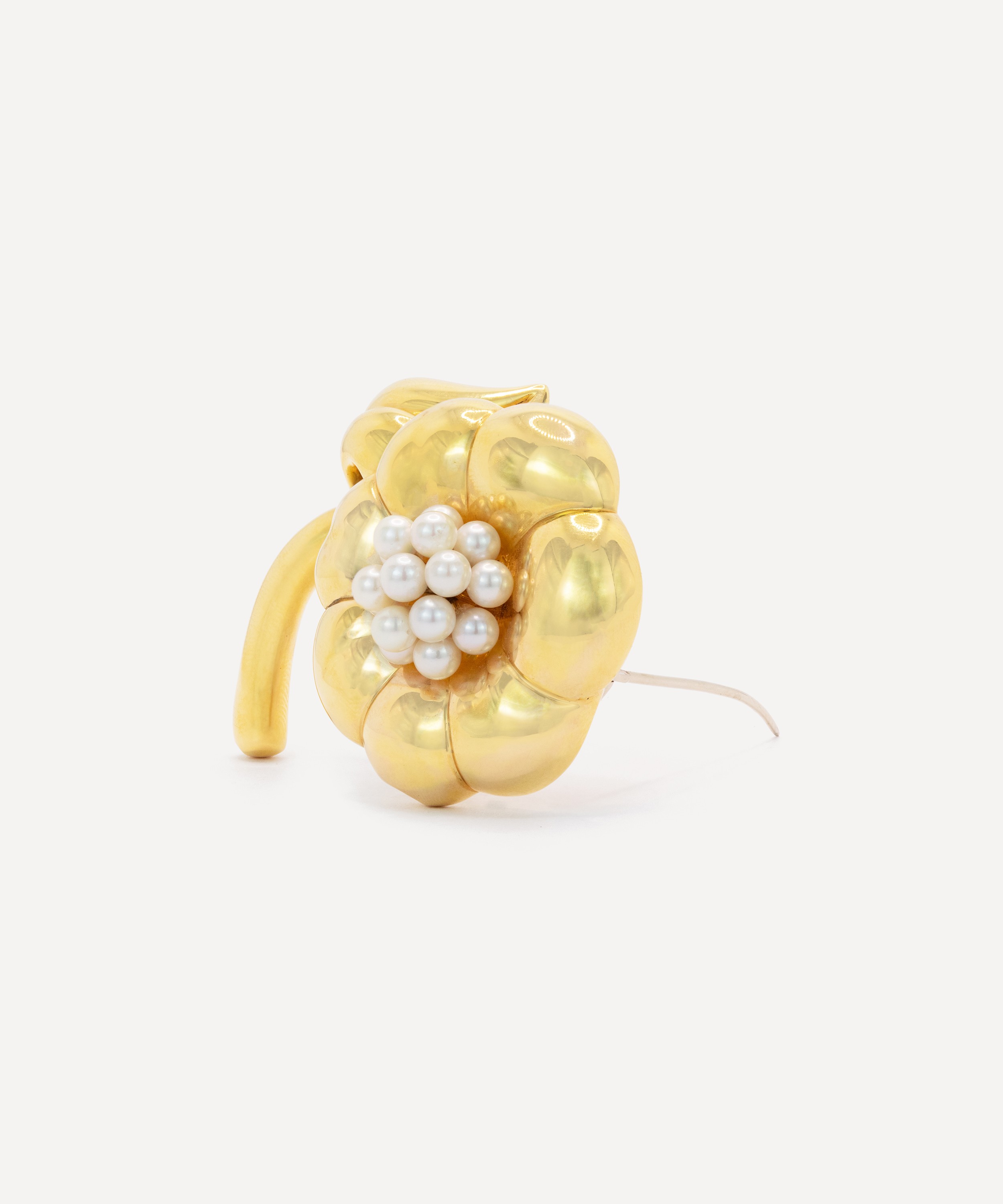 Kojis - 18ct Gold Vintage Pearl Flower Brooch image number 1