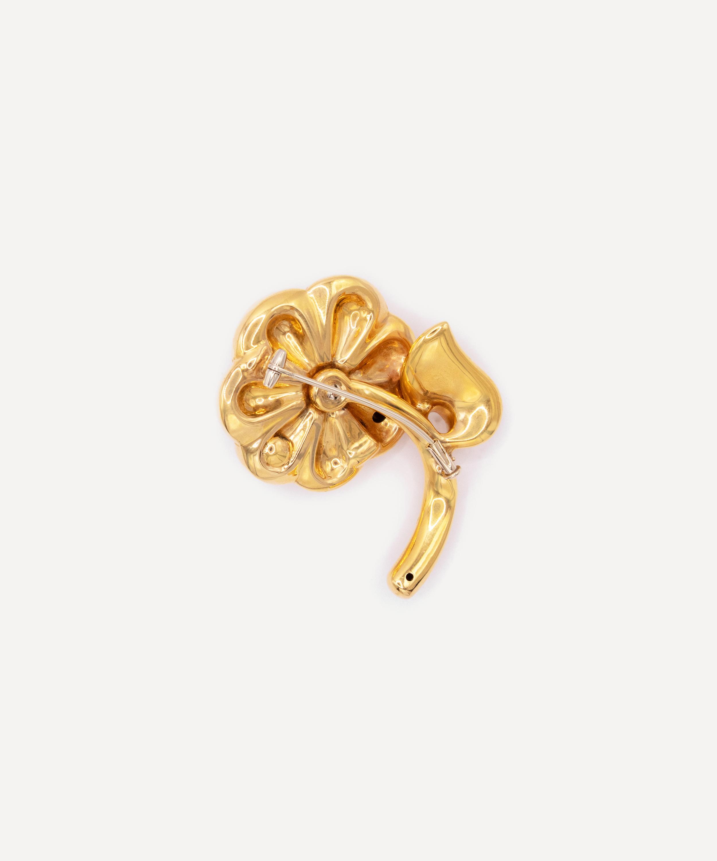 Kojis - 18ct Gold Vintage Pearl Flower Brooch image number 2