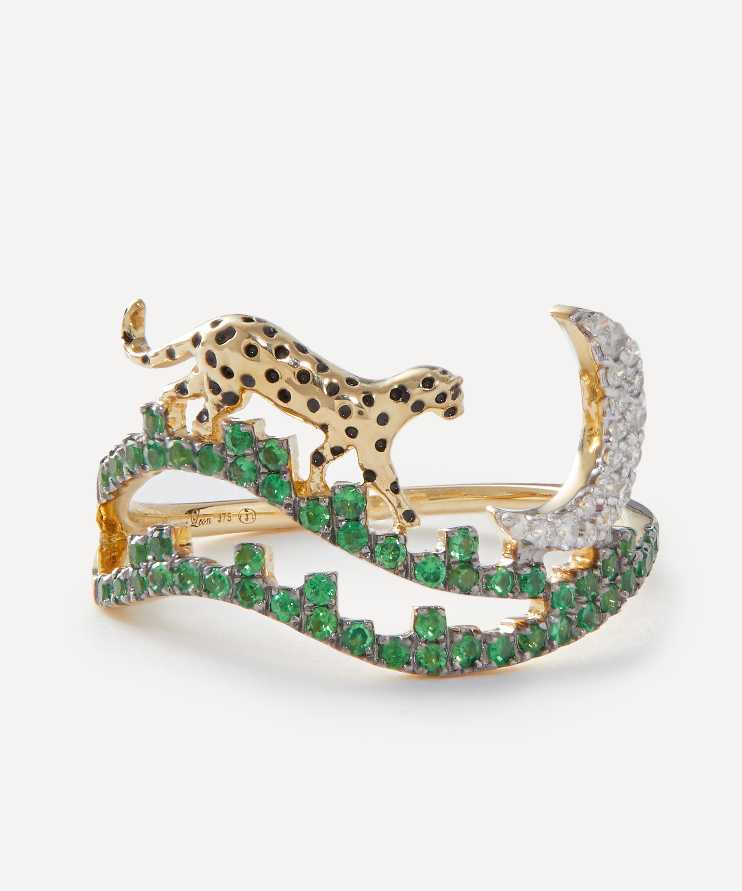 Yvonne Léon - 9ct Gold Leopard Moon Ring image number 0