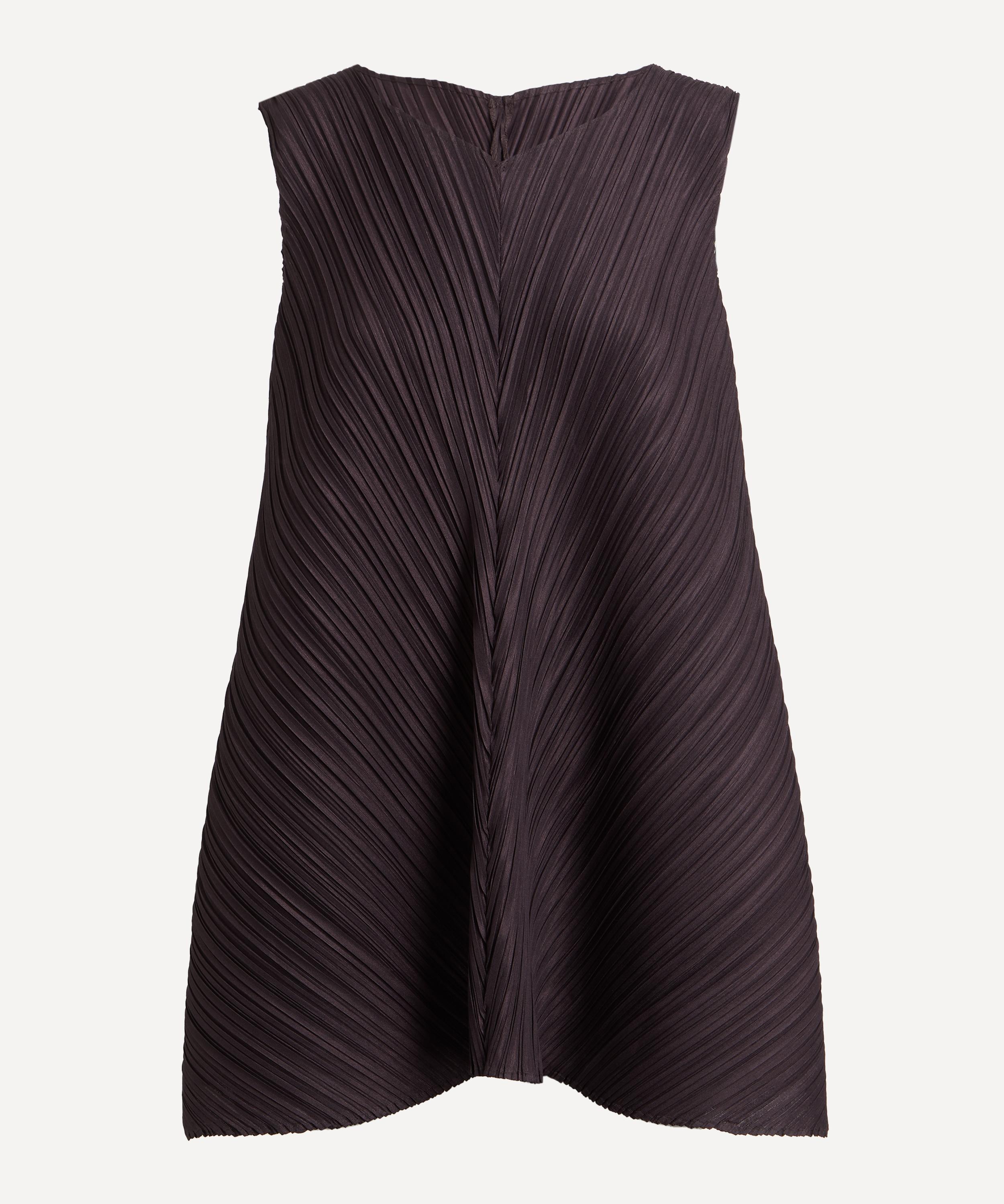 Pleats Please Issey Miyake - MELLOW PLEATS Dark Brown Pleated Tunic image number 0