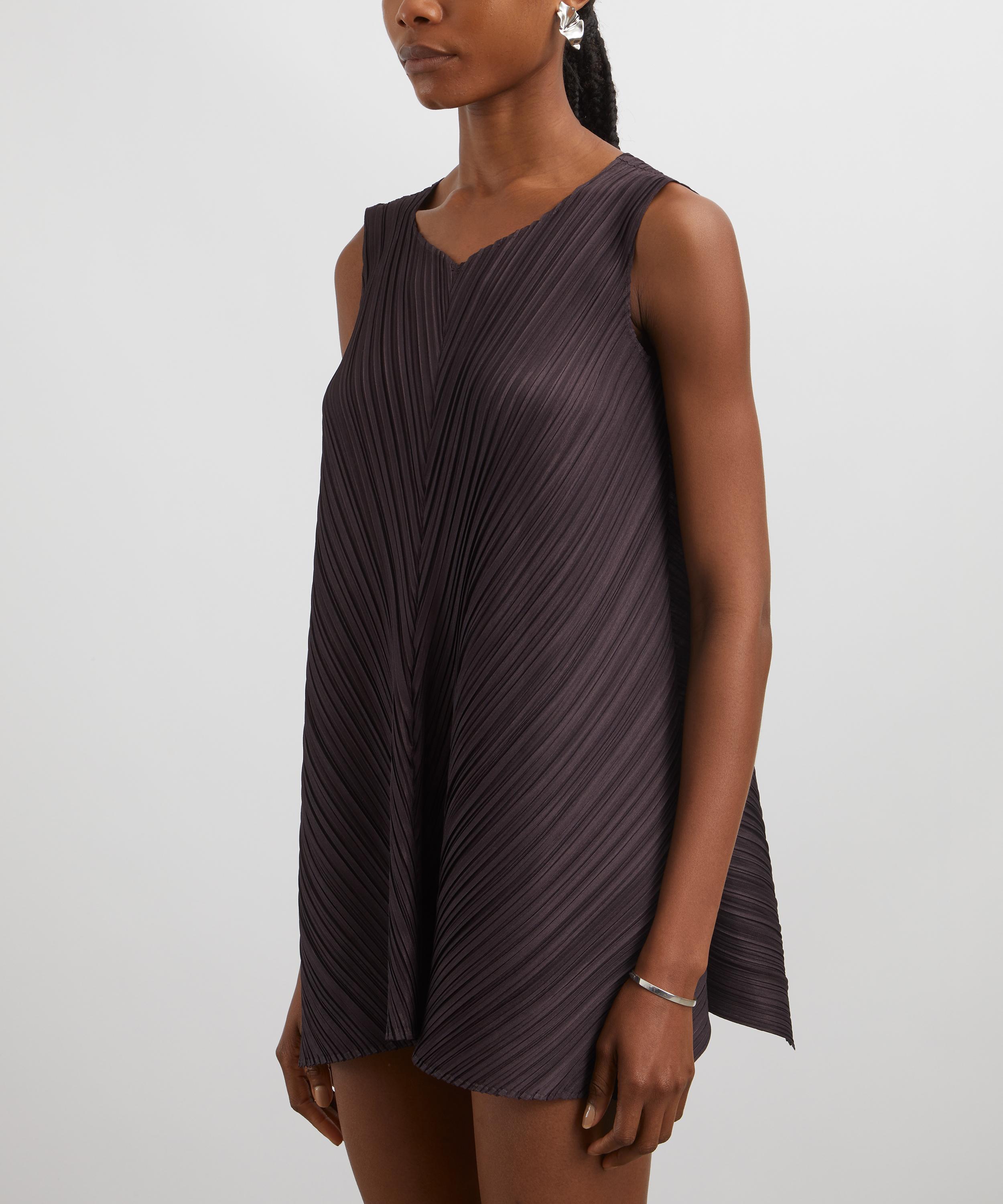 Pleats Please Issey Miyake - MELLOW PLEATS Dark Brown Pleated Tunic image number 2