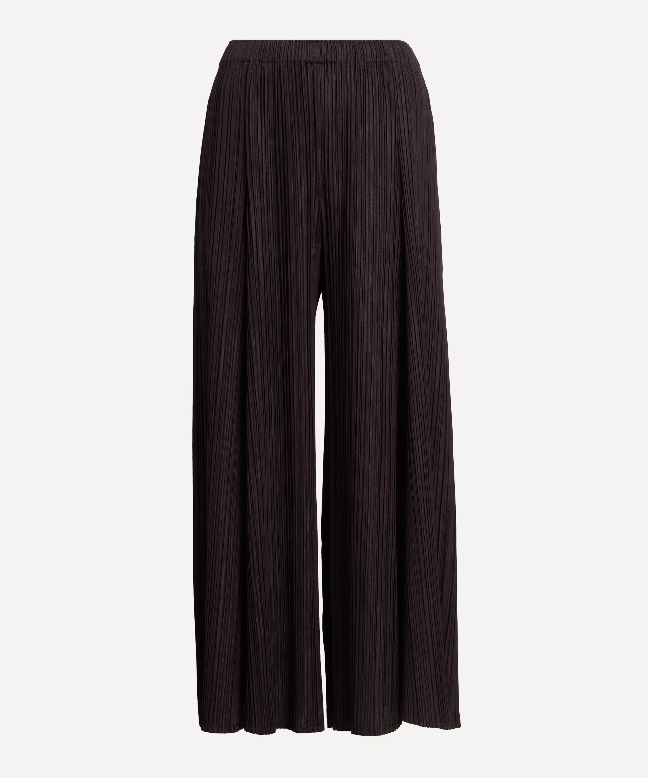 Pleats Please Issey Miyake - MELLOW PLEATS Dark Brown Pleated Trousers image number 0