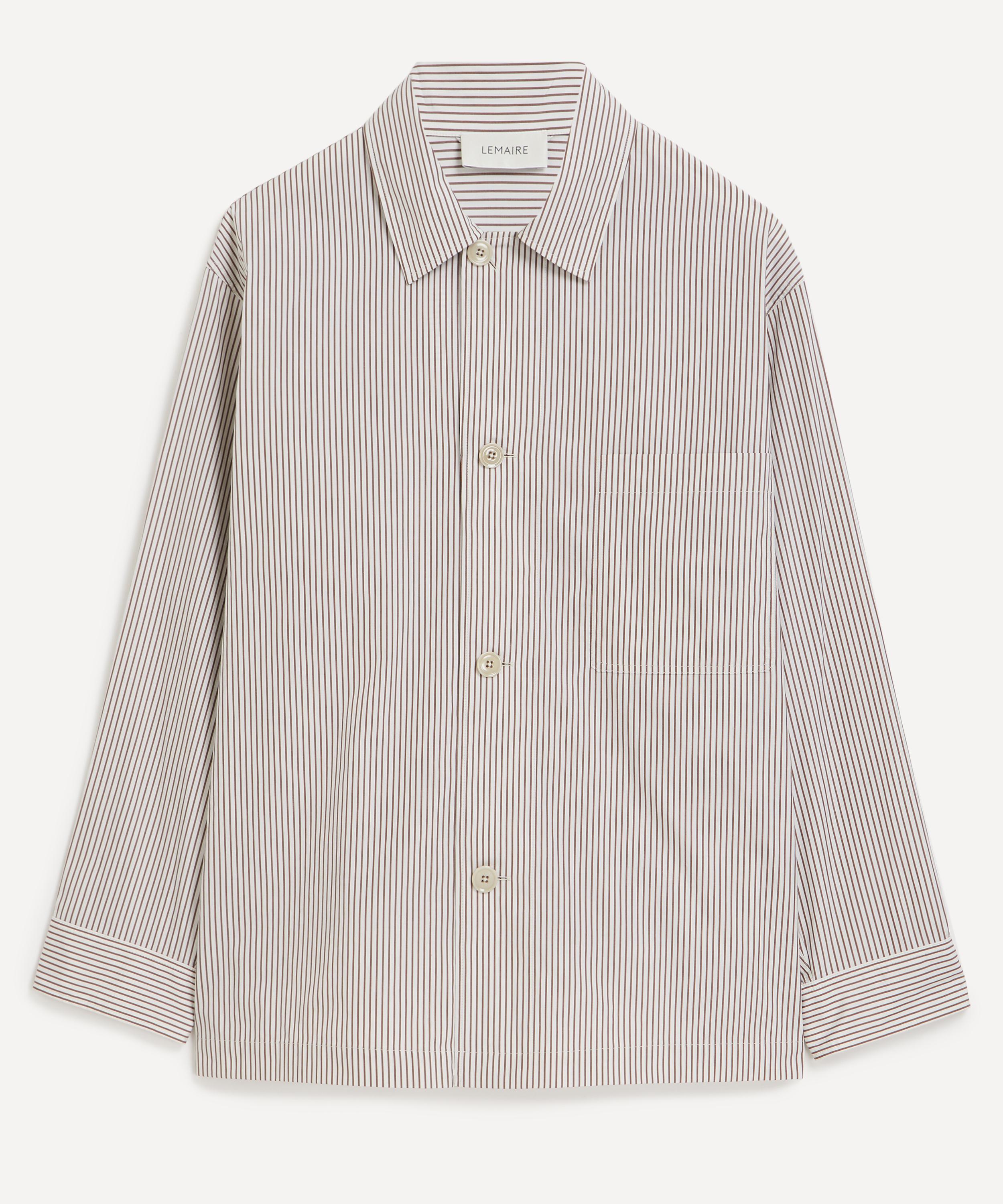 Lemaire - Striped Cotton Poplin Pyjama Shirt image number 0