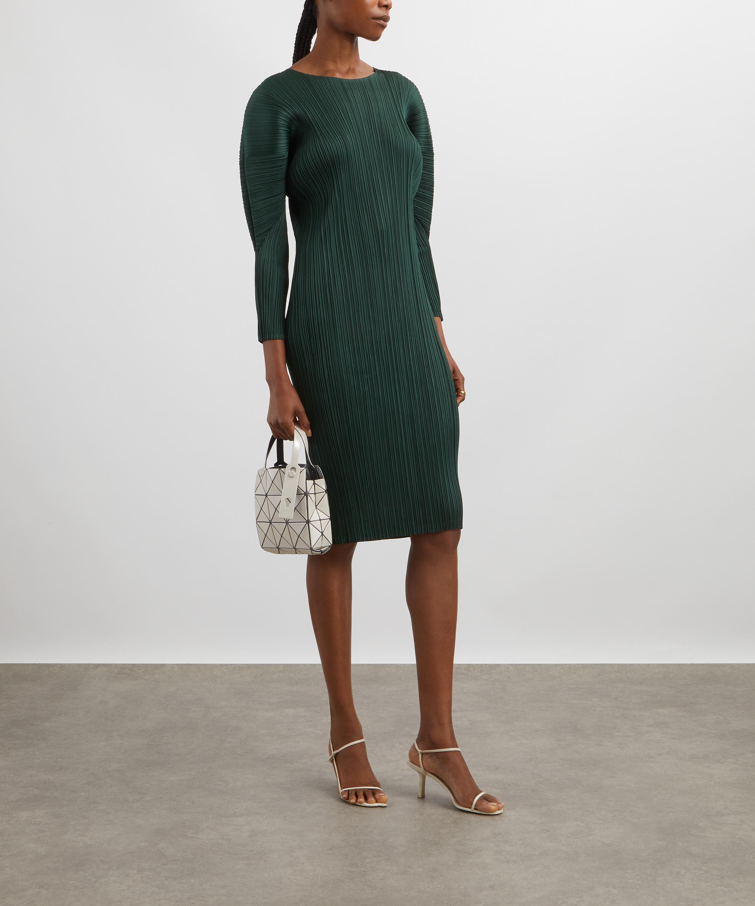 Pleats Please Issey Miyake - MONTHLY COLOURS: OCTOBER Deep Green Midi Dress image number 1