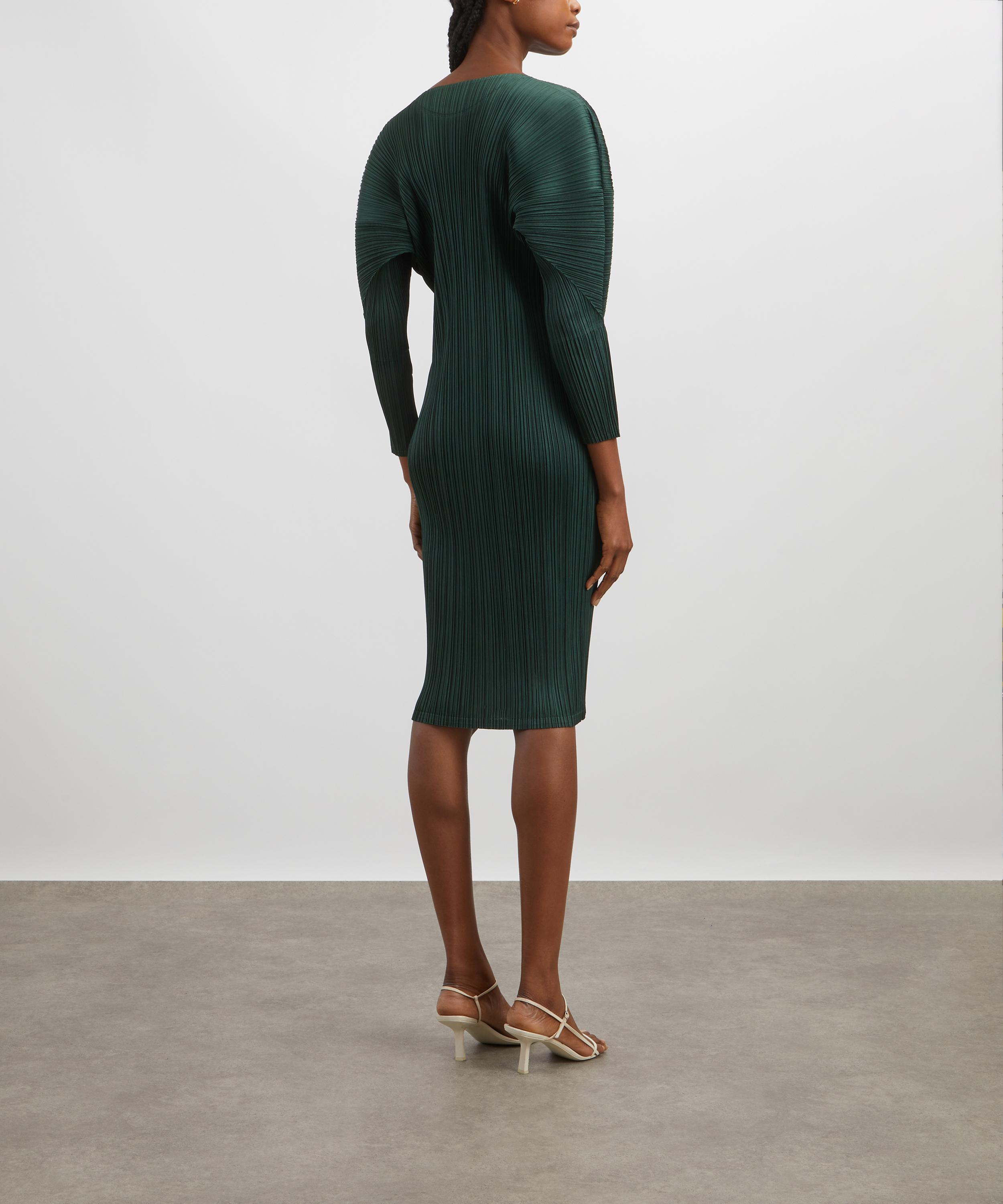 Pleats Please Issey Miyake - MONTHLY COLOURS: OCTOBER Deep Green Midi Dress image number 3