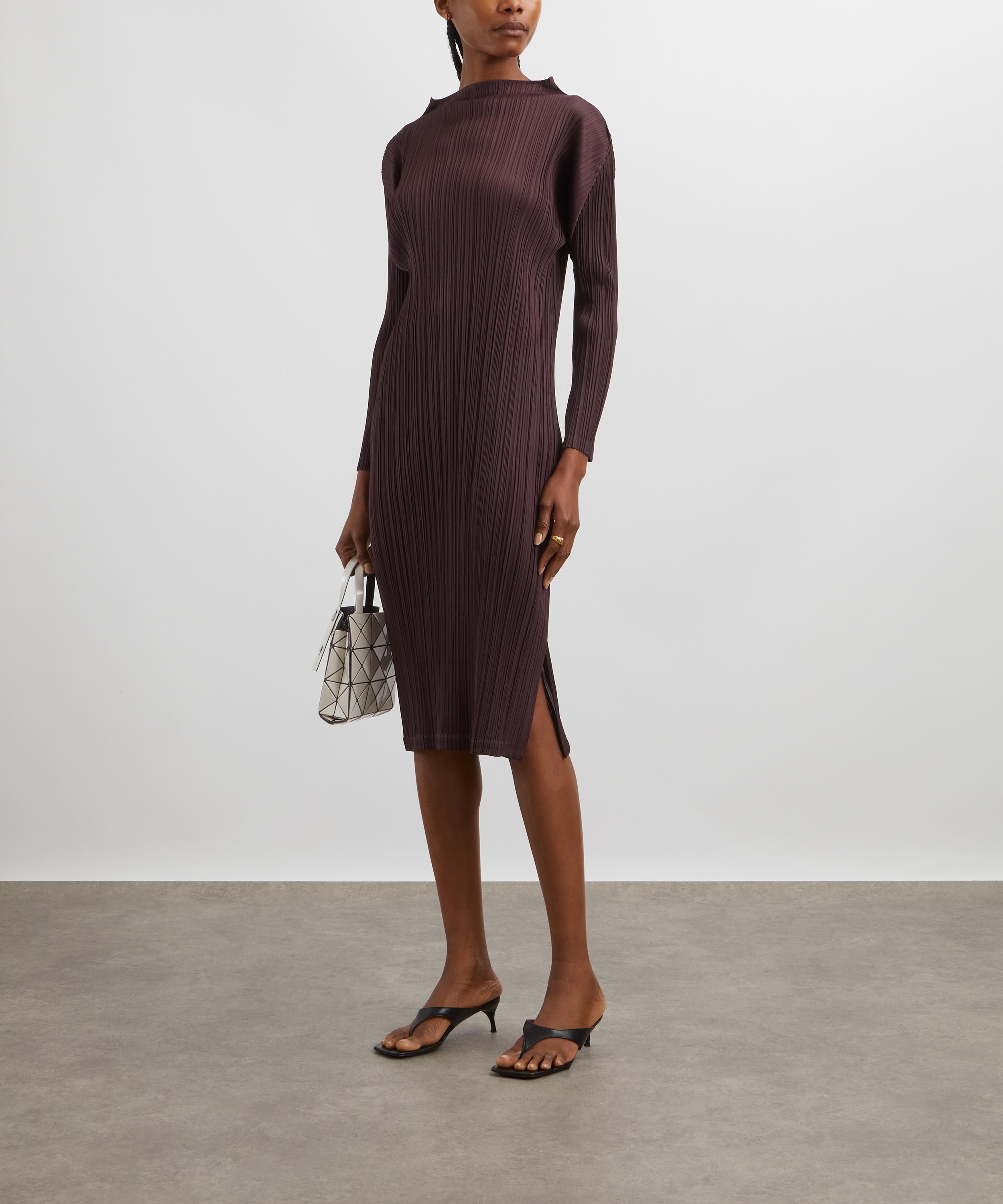 Pleats Please Issey Miyake - MONTHLY COLOURS: SEPTEMBER Dark Brown Midi Dress image number 1