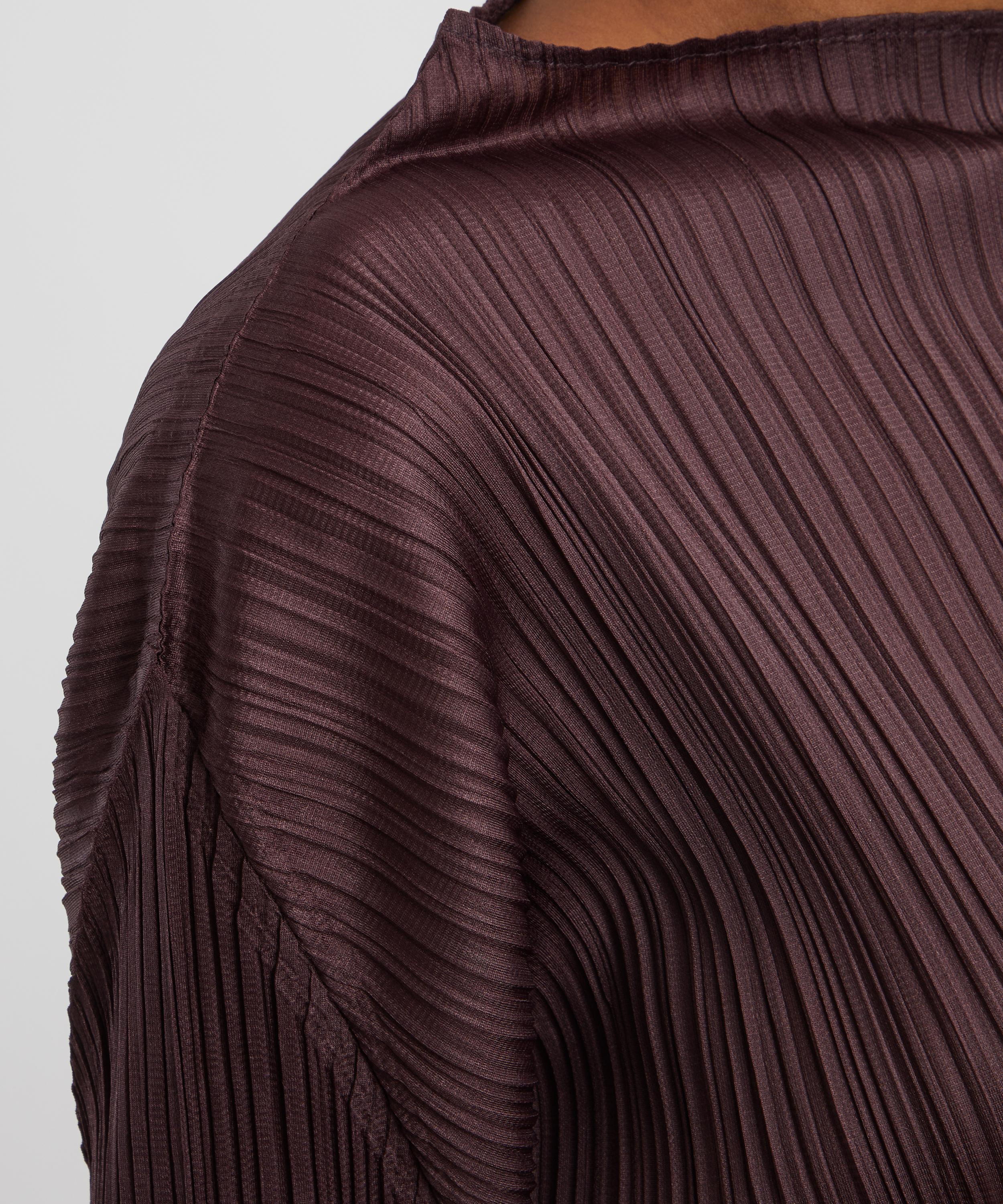 Pleats Please Issey Miyake - MONTHLY COLOURS: SEPTEMBER Dark Brown Midi Dress image number 4