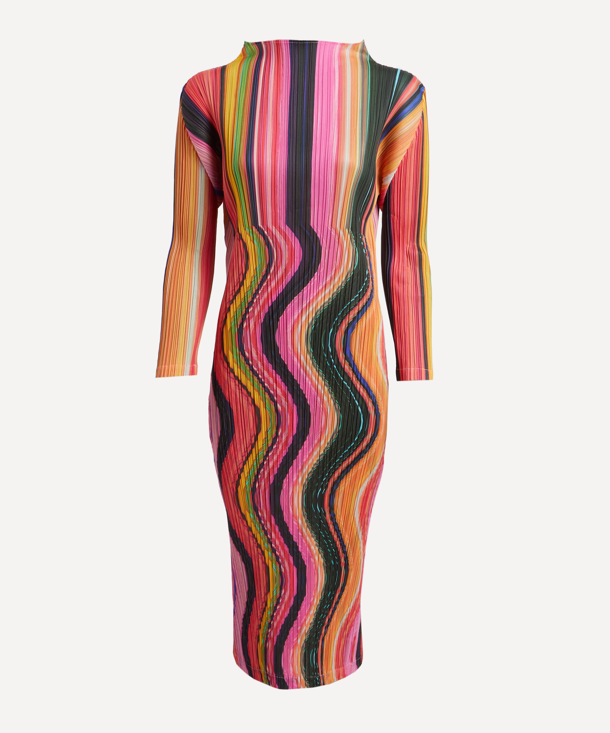 Pleats Please Issey Miyake - WARP Pink Midi Dress image number 0