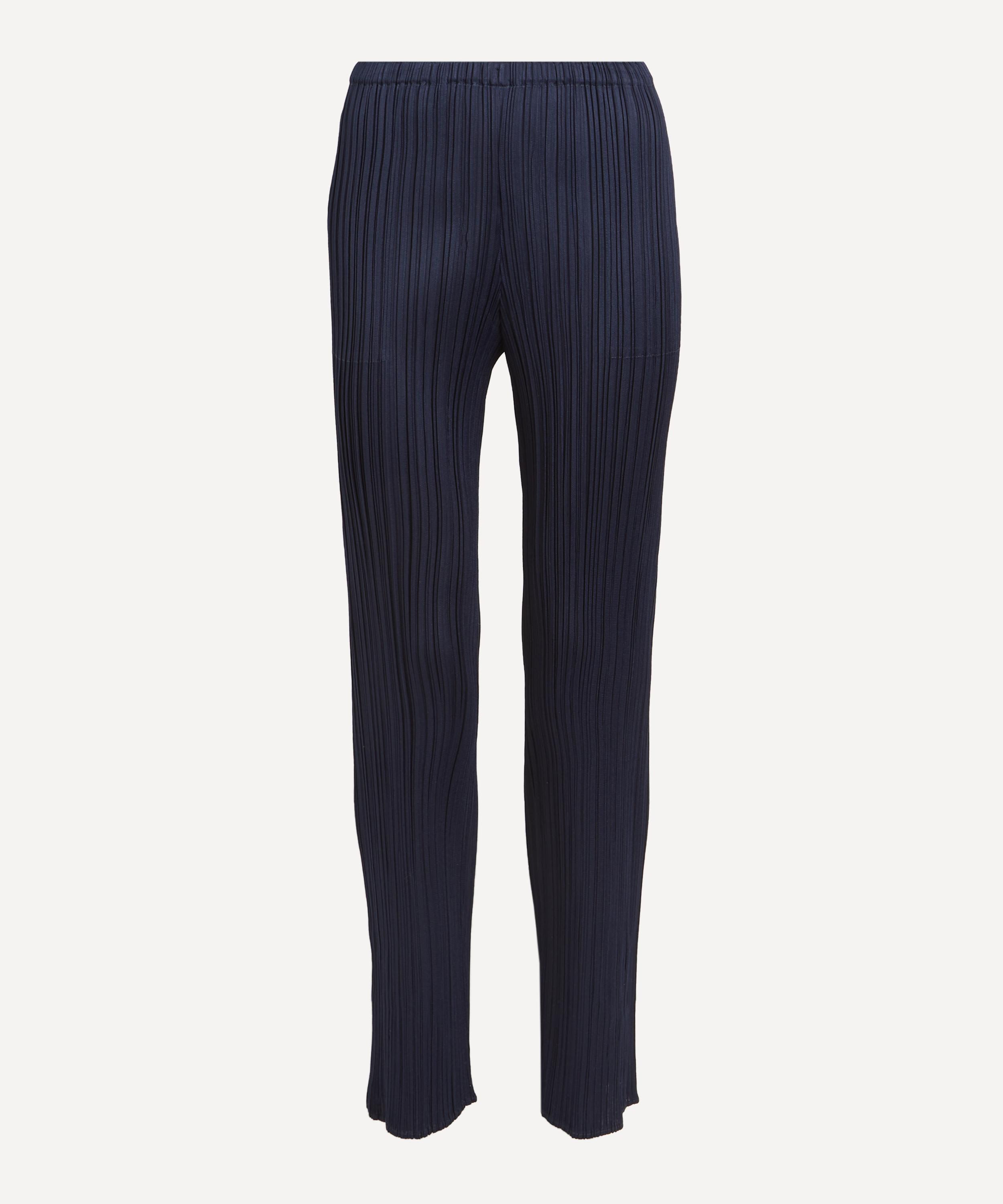 Pleats Please Issey Miyake - NEW COLOURFUL BASICS 4 Navy Pleated Trousers image number 0