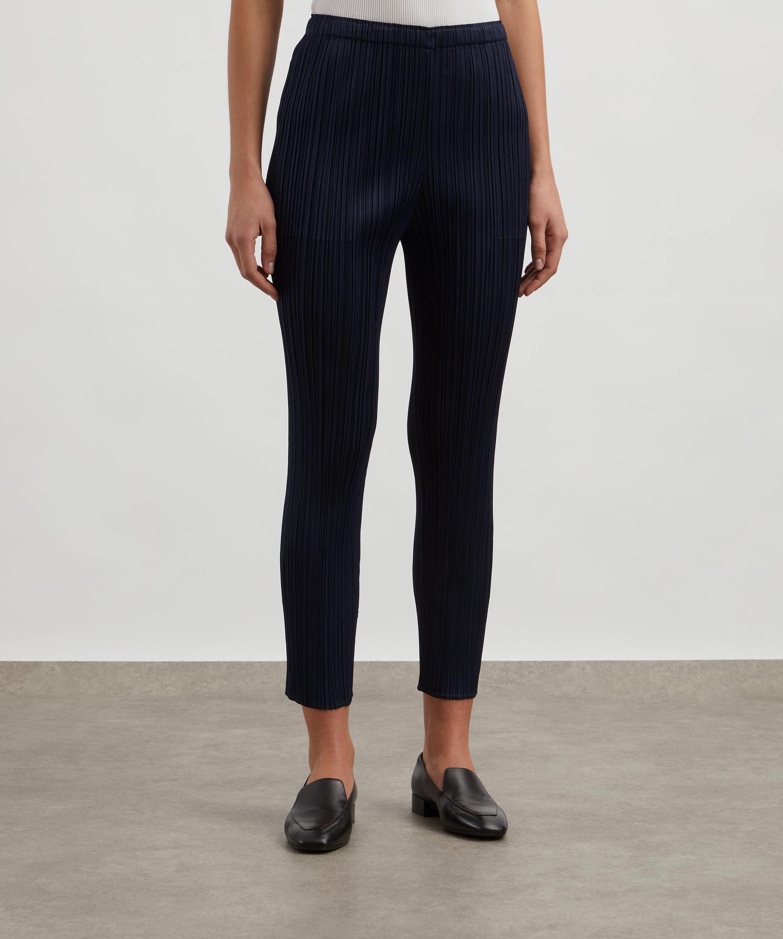 Pleats Please Issey Miyake - NEW COLOURFUL BASICS 4 Navy Pleated Trousers image number 2