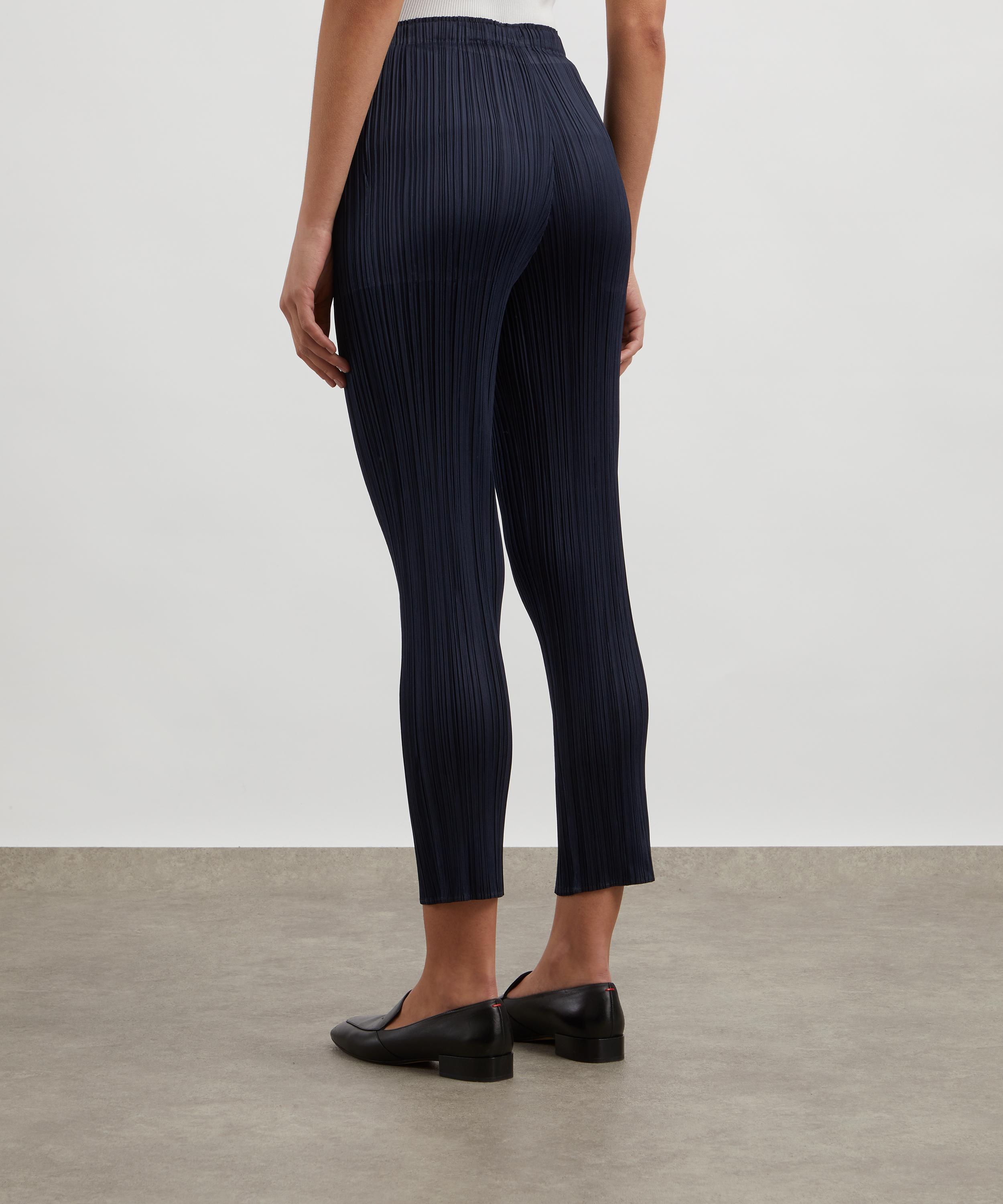 Pleats Please Issey Miyake - NEW COLOURFUL BASICS 4 Navy Pleated Trousers image number 3