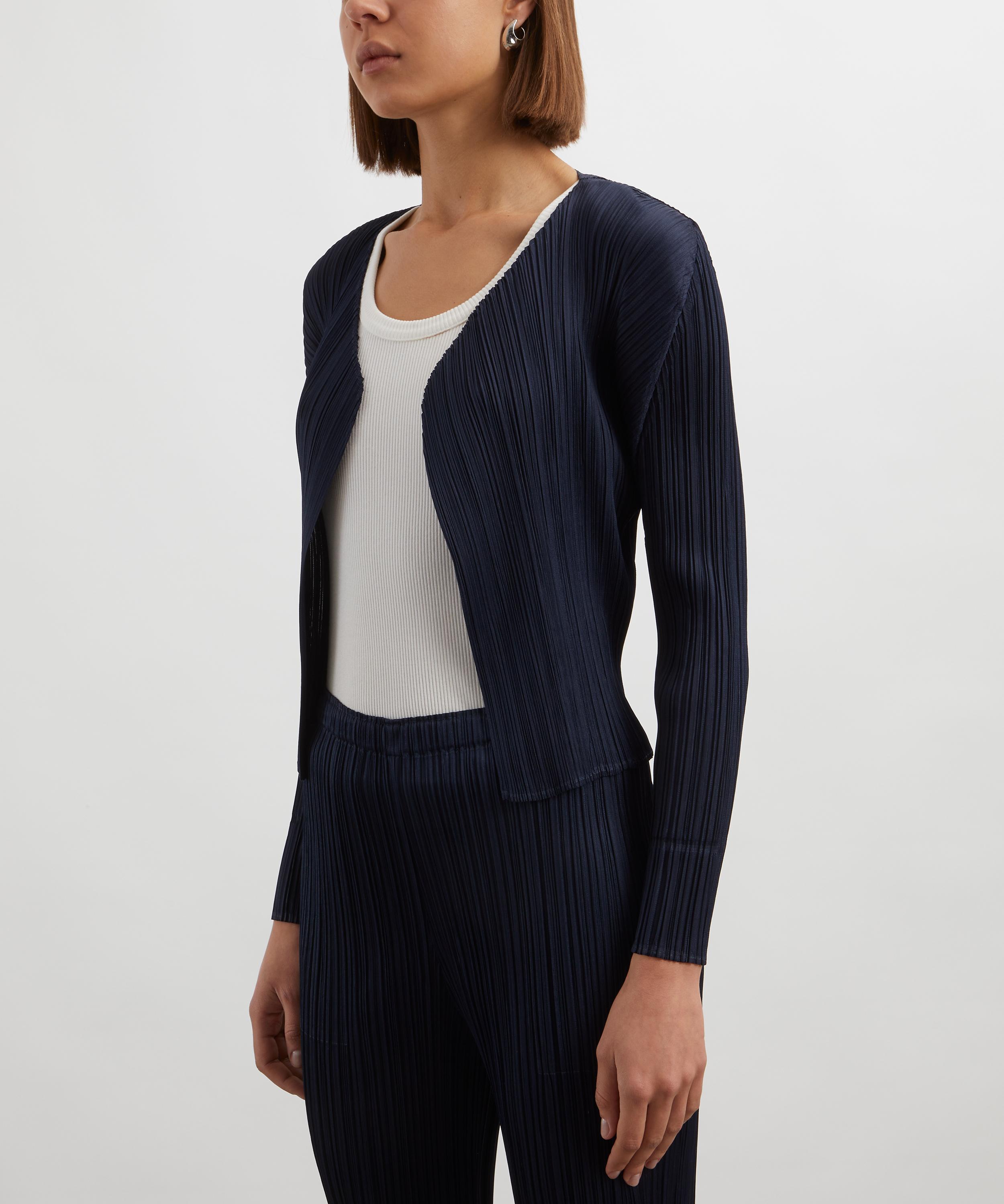 Pleats Please Issey Miyake - NEW COLOURFUL BASICS 4 Navy Pleated Cardigan image number 2